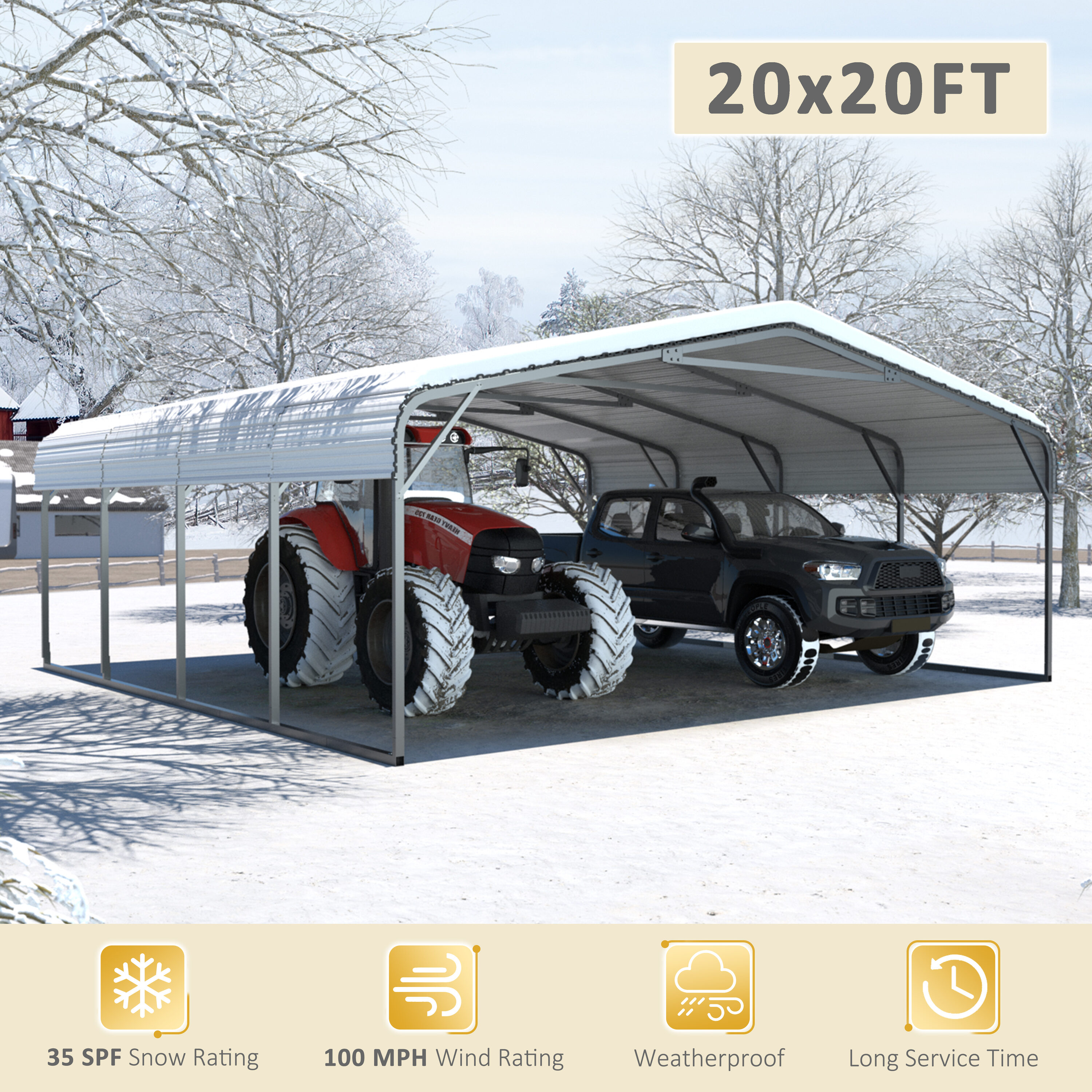 VEIKOUS PG0216-03CW-D Carport-Covers - View #4