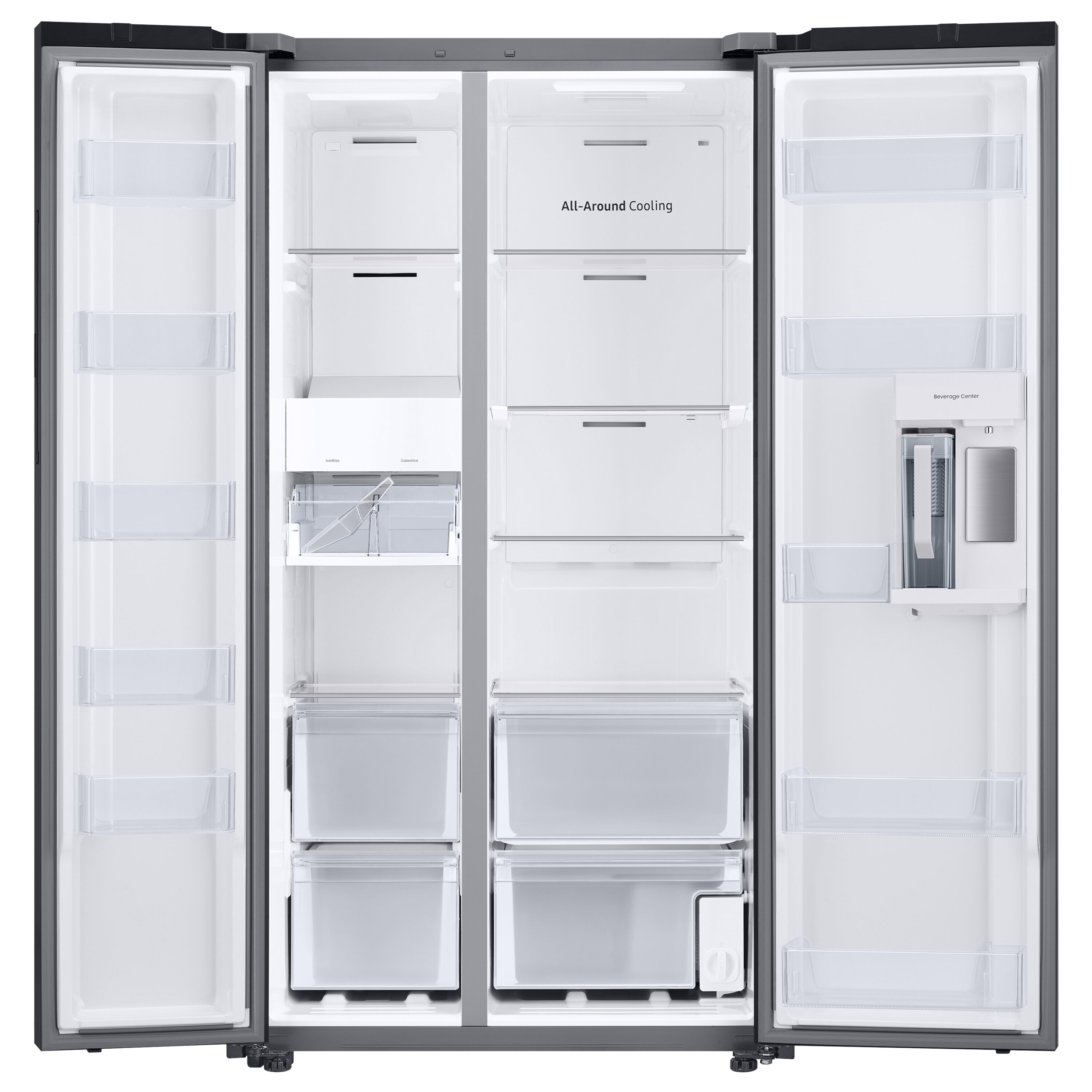 Samsung Bespoke 28-cu ft Side-by-Side Refrigerator Smart with Dual Ice Maker and Water Dispenser (Fingerprint Resistant Stainless Steel) ENERGY STAR