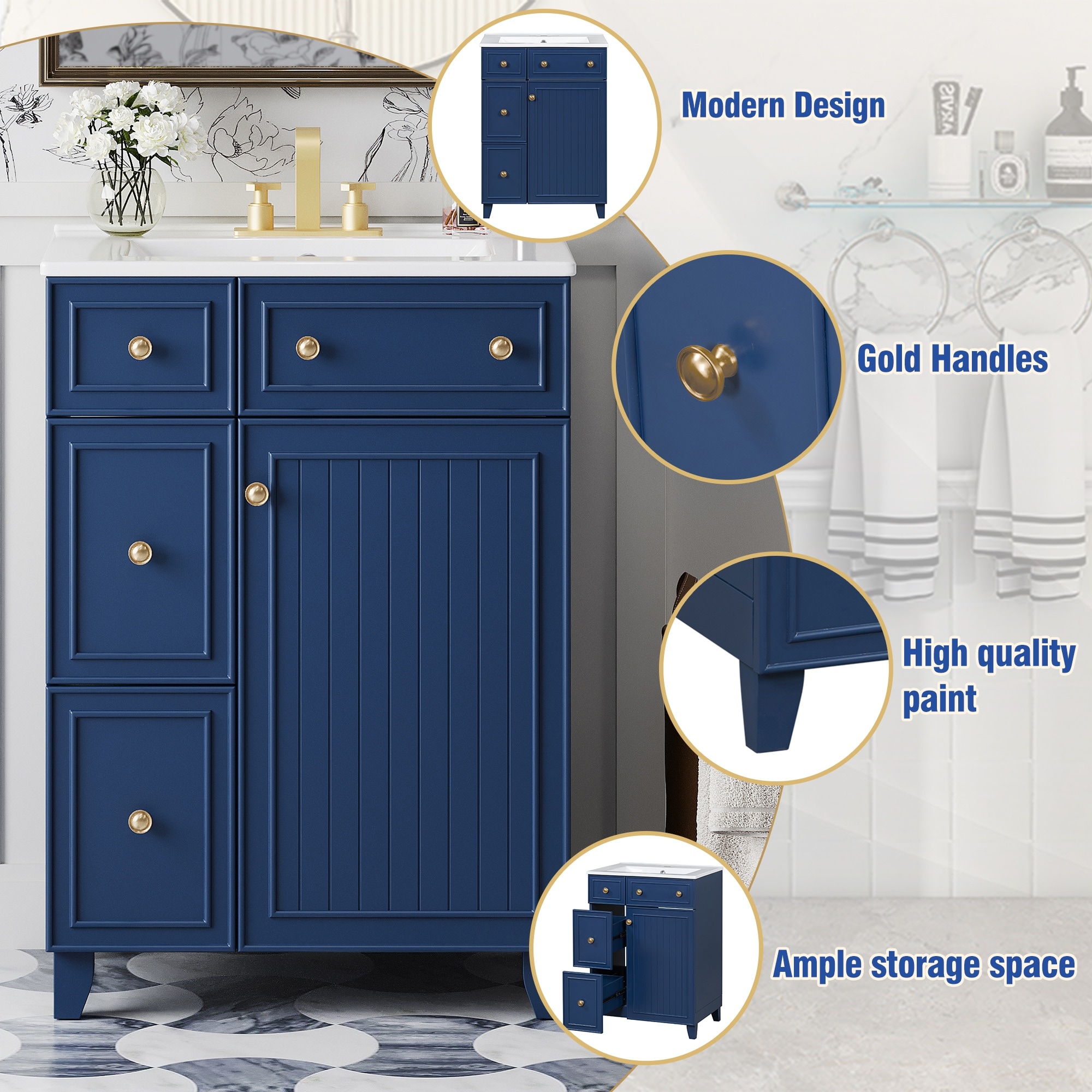 Homy Casa BVZC-W24-BL Bath-Vanity-Combo - View #5