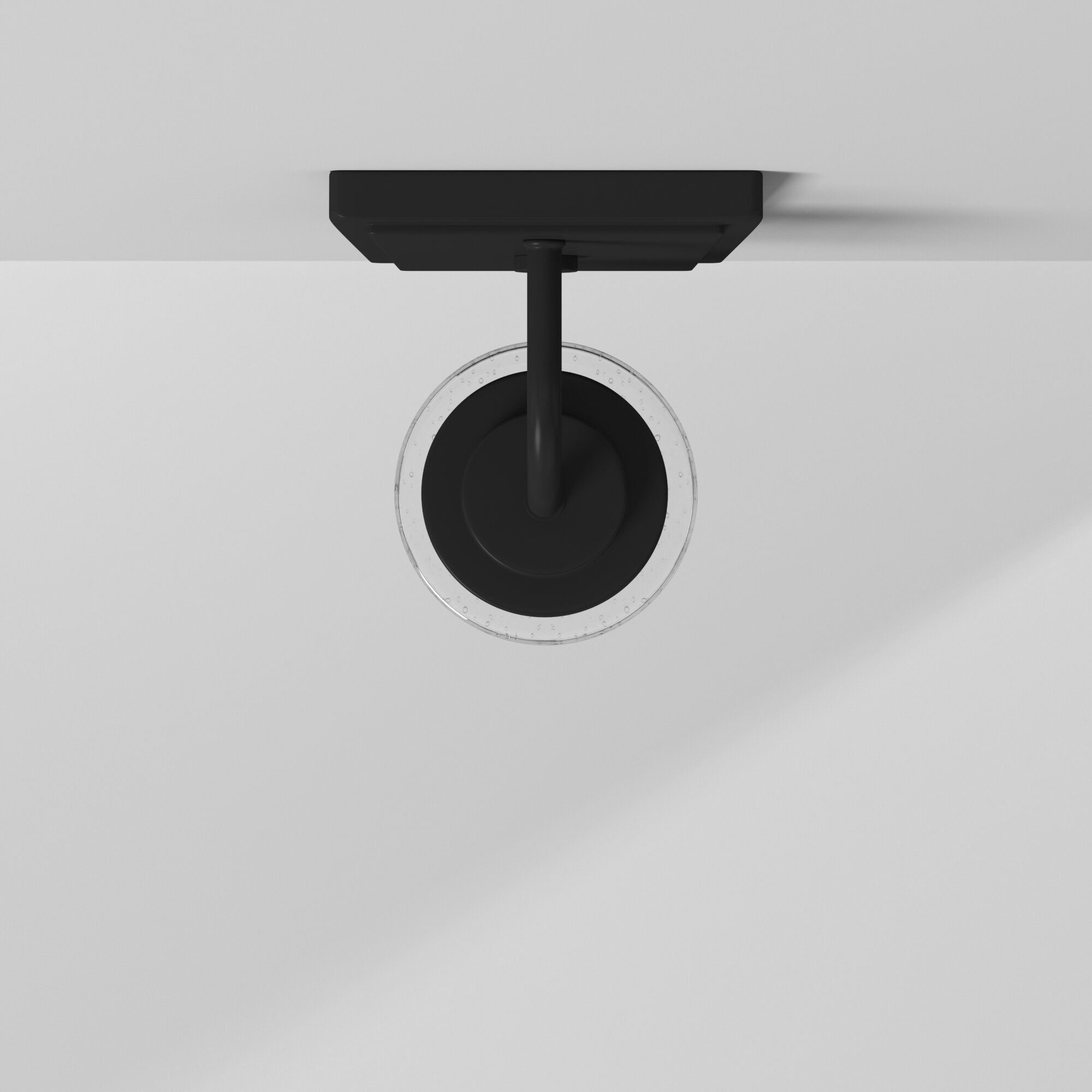 Matte Black and Clear Glass Wall Sconce Light