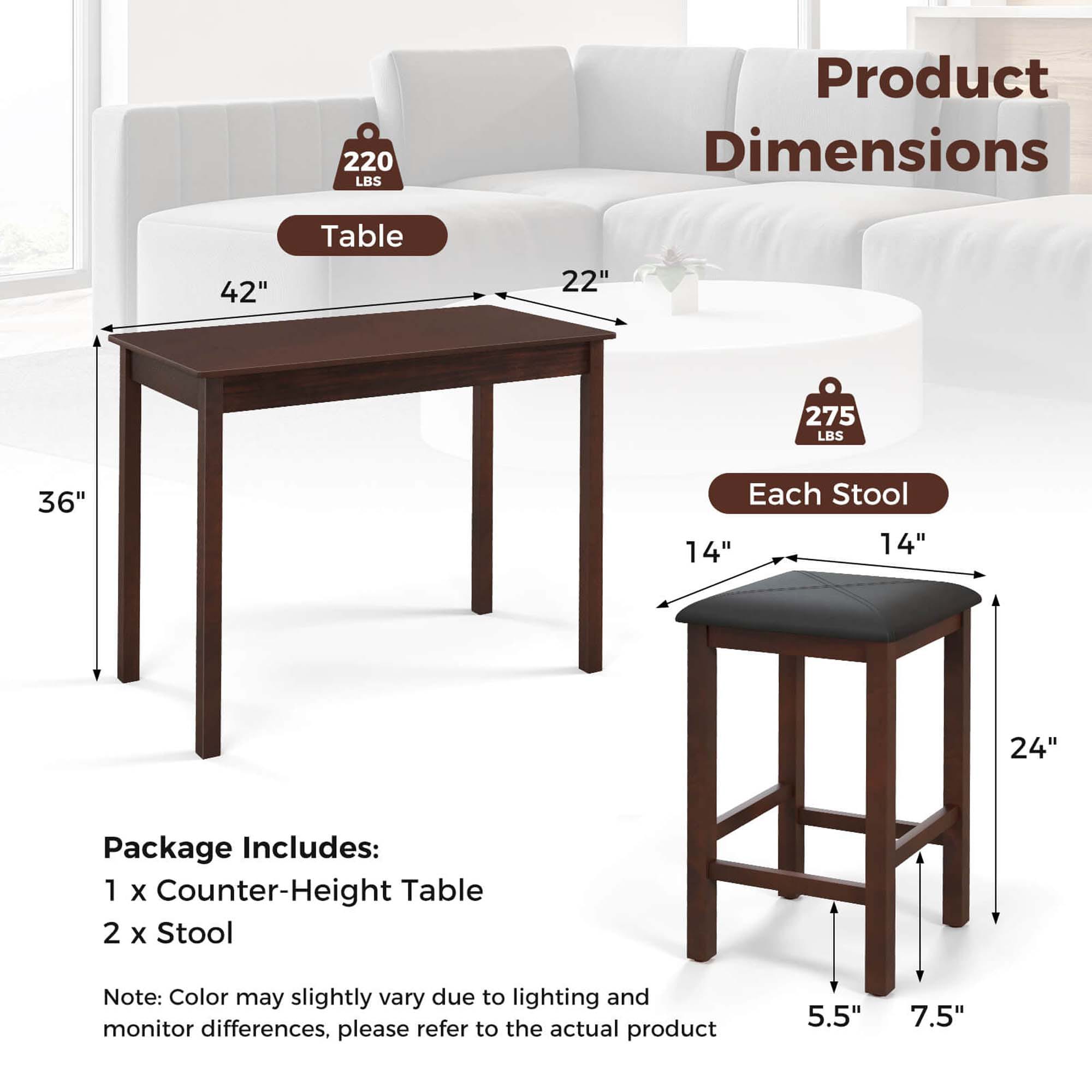 Costway HCST02322 Accent-Table-Sets - View #2