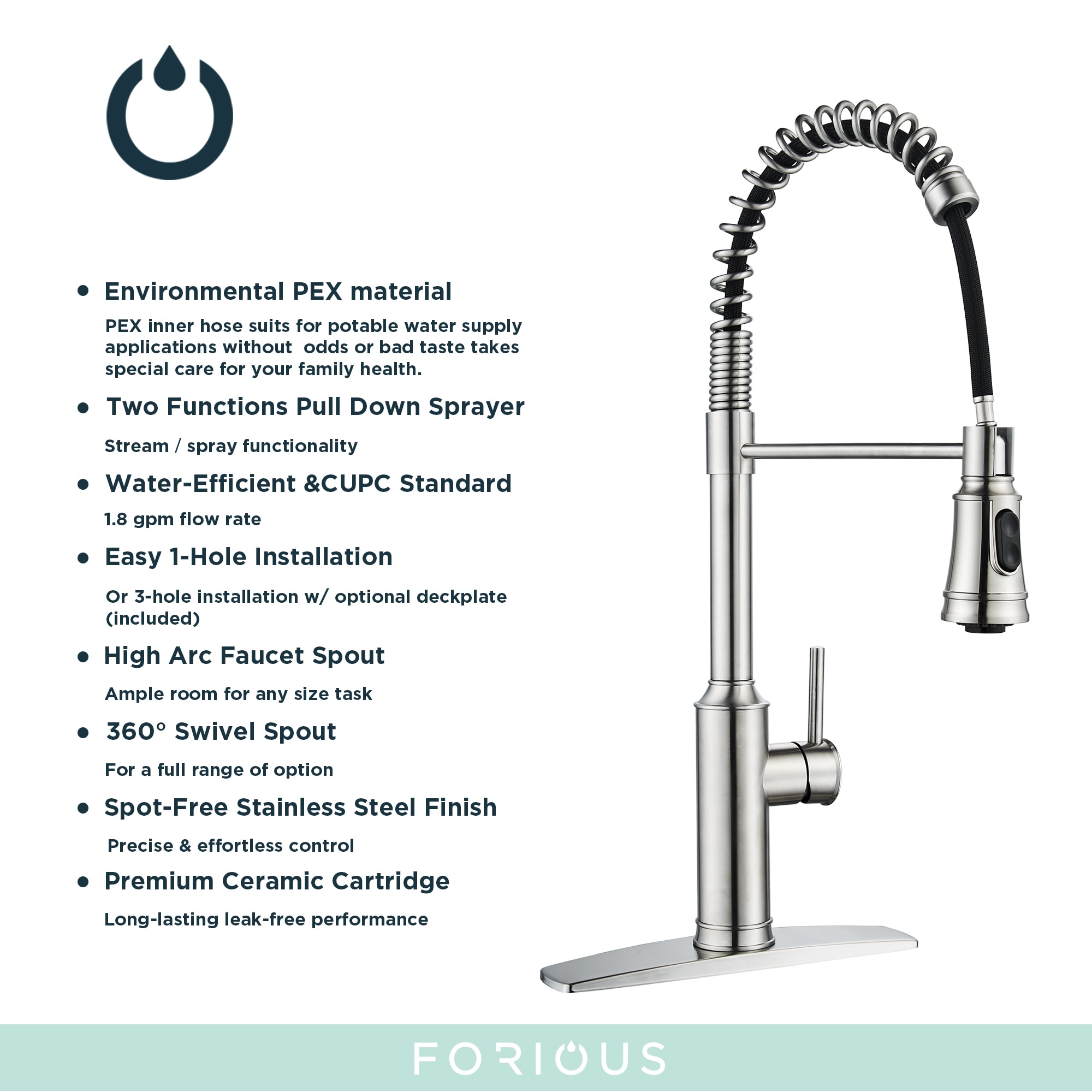 FORIOUS LL0028BN Kitchen-Faucets - View #7