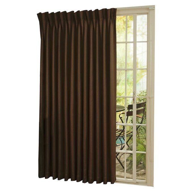 Espresso Polyester Blackout Rod Pocket, Patio Door Single Panel Curtain