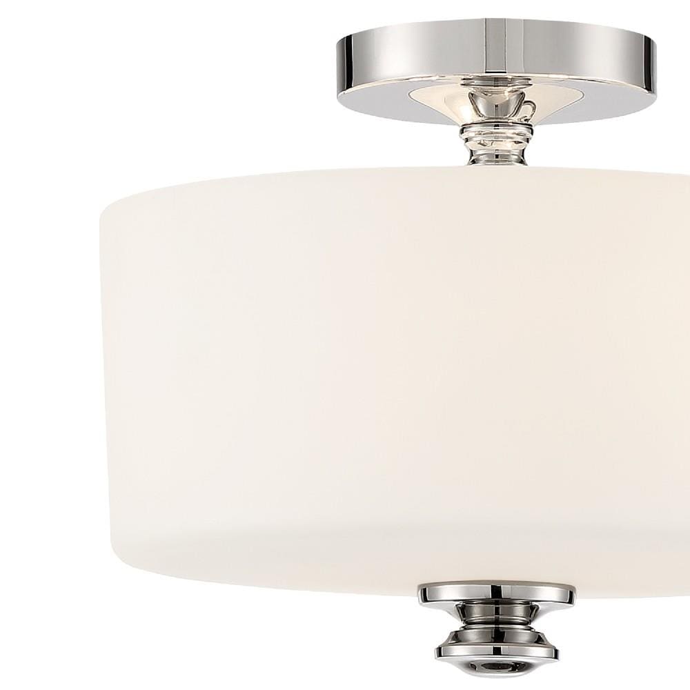 Travis Polished Nickel 2-Light Indoor/Outdoor LED Semi-Flush Mount