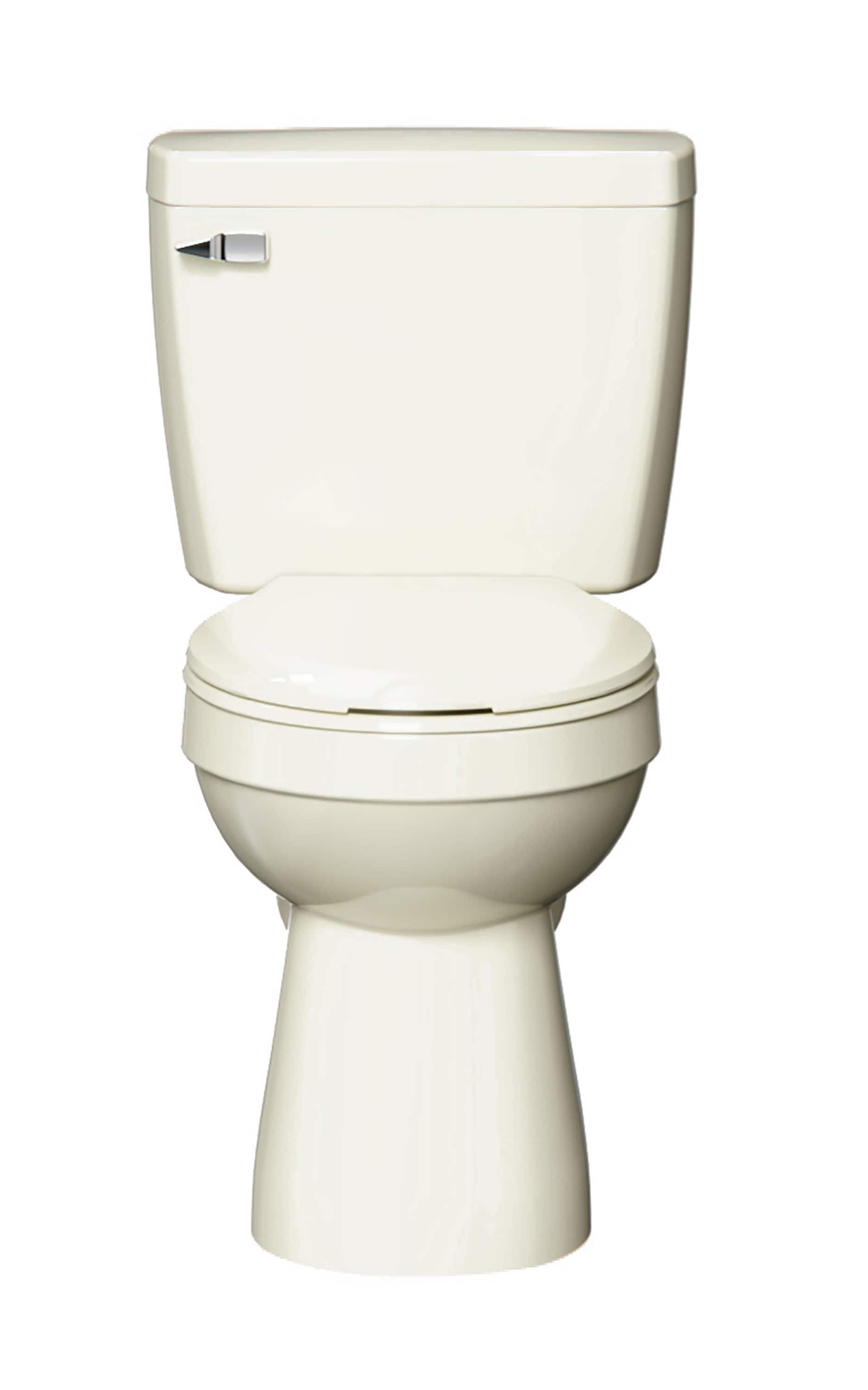 Project Source MT-803PM Pro-Flush Oyster Round Chair height 12-in Rough-In WaterSense 1.28 GPF Single 2-piece Toilet