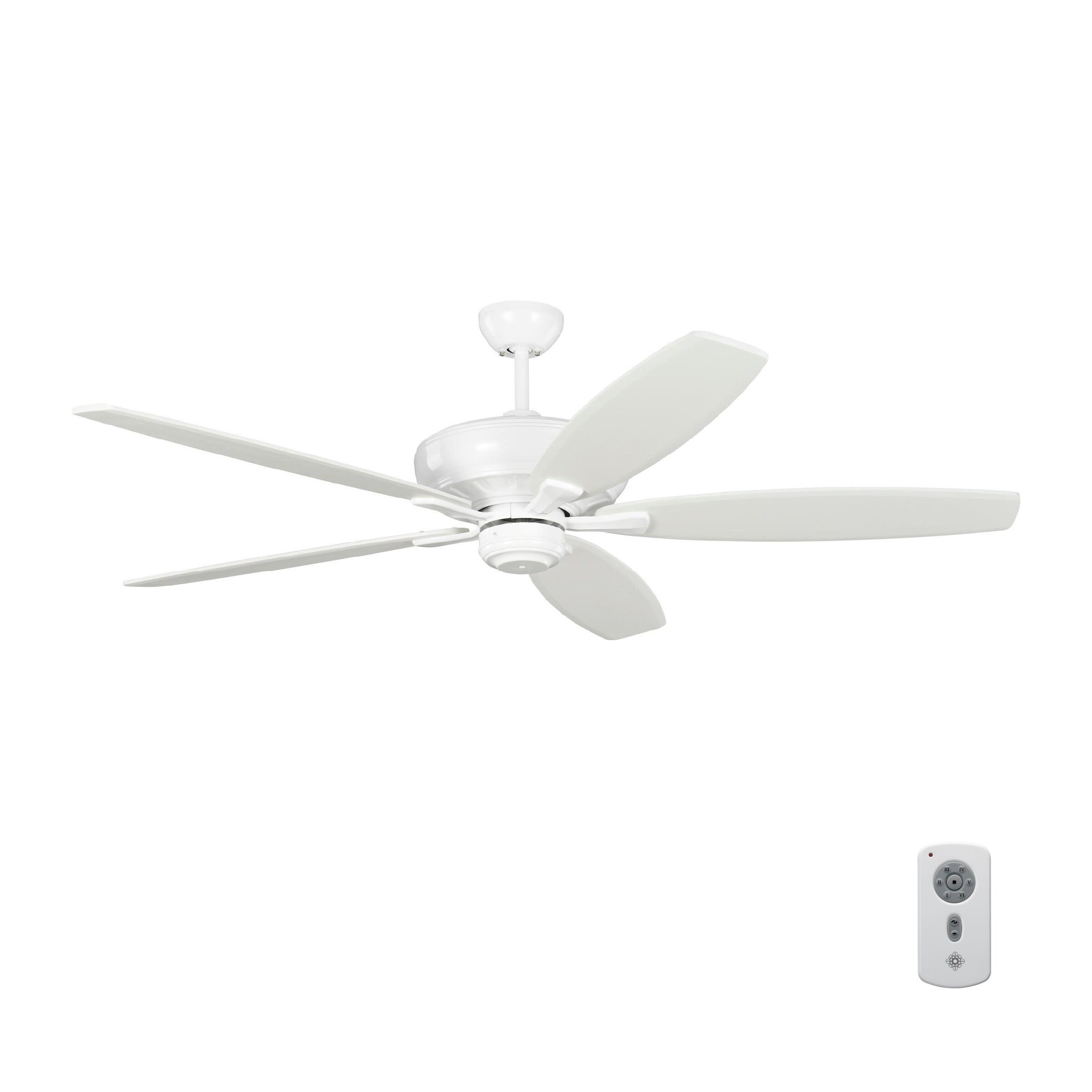 Generation Lighting Dover 60-in Matte White Indoor Ceiling Fan and ...