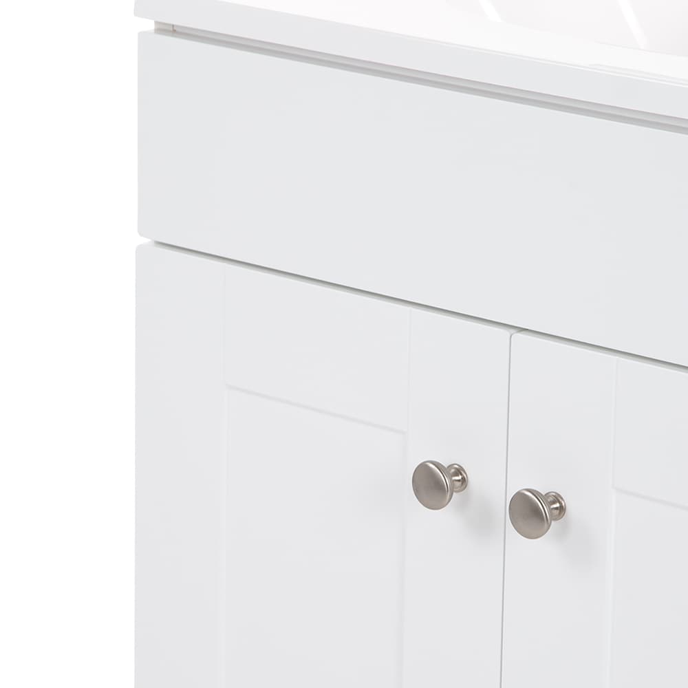 Project Source 24-in White Single Sink Bathroom Vanity with White Cultured  Marble Top in the Bathroom Vanities with Tops department at