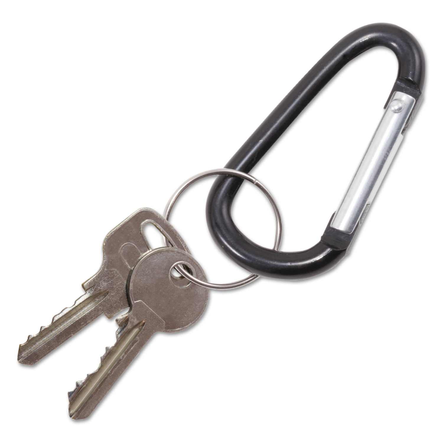 Advantus 10-Pack Black Aluminum Carabiner Key Chains - Strong Spring Hinge,  Split Key Ring - Ideal for Keys, Badge Holders - Keychain Accessories in  the Key Accessories department at