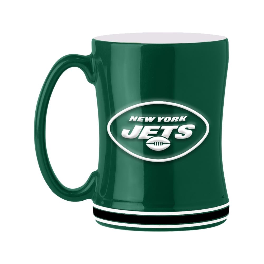 (NEW) New York Jets 14oz Coffee Mug Mocha Style NFL Boelter Brand