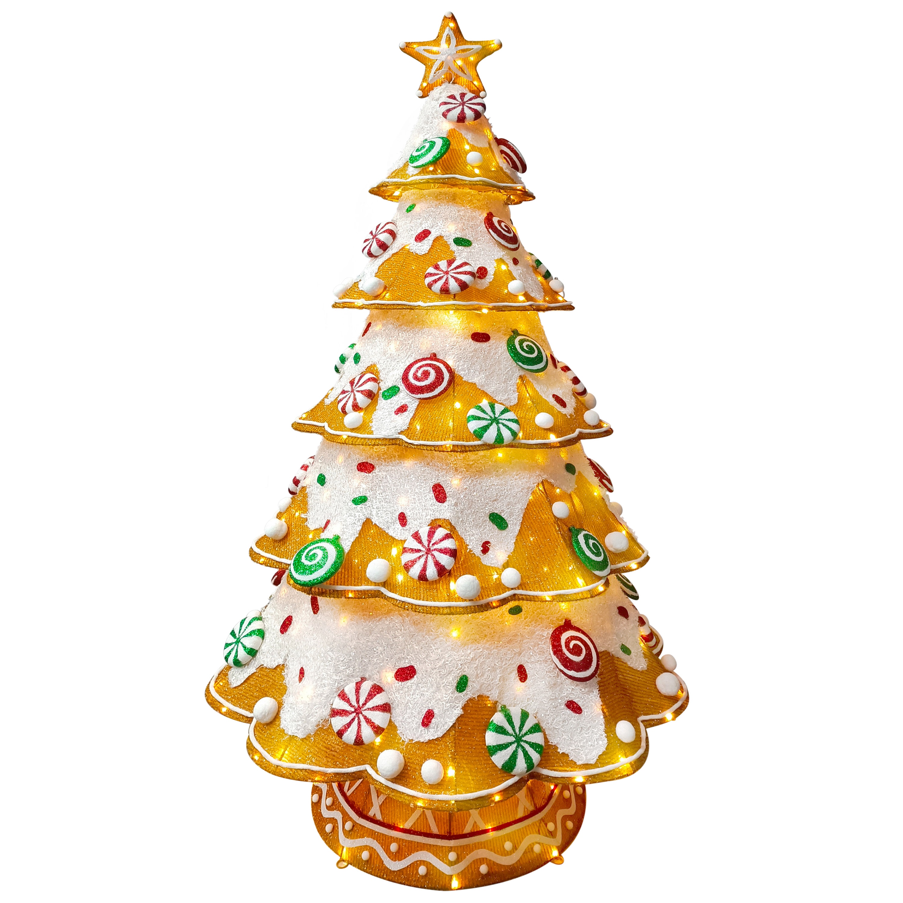Puleo International 72-in Freestanding Christmas tree Yard decoration with White LED Lights