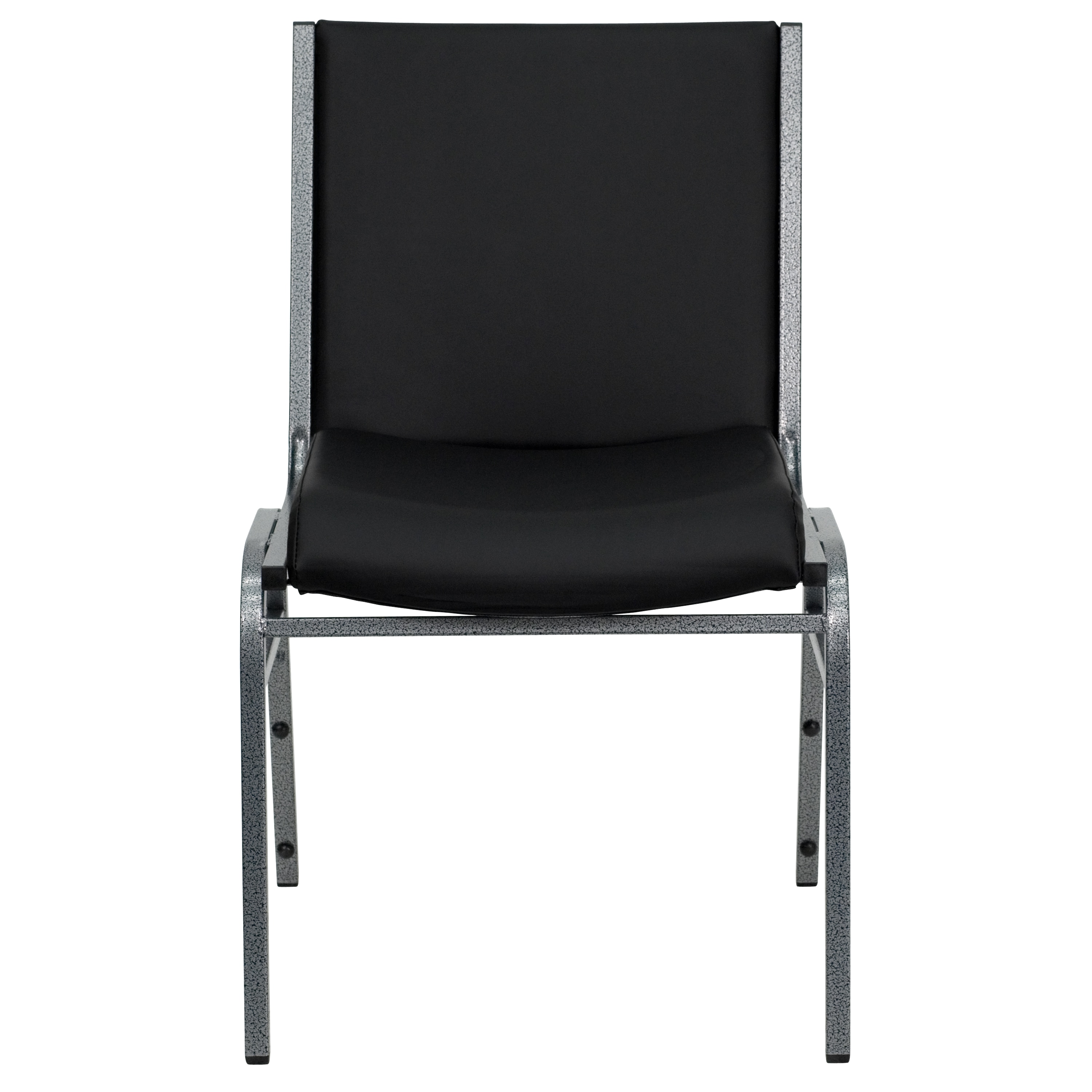 Hercules Series Contemporary Black Vinyl Metal Stack Chair