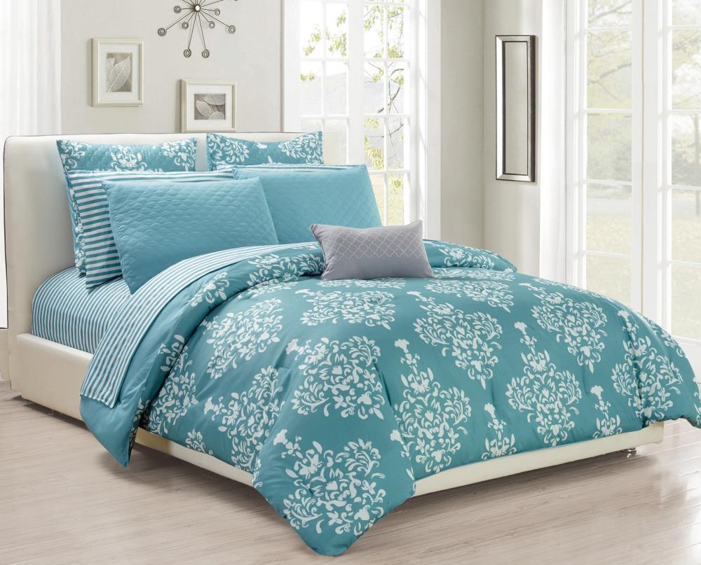 Duck River Textile Alisa 10-Piece Dusty Blue Full/Queen Comforter Set ...