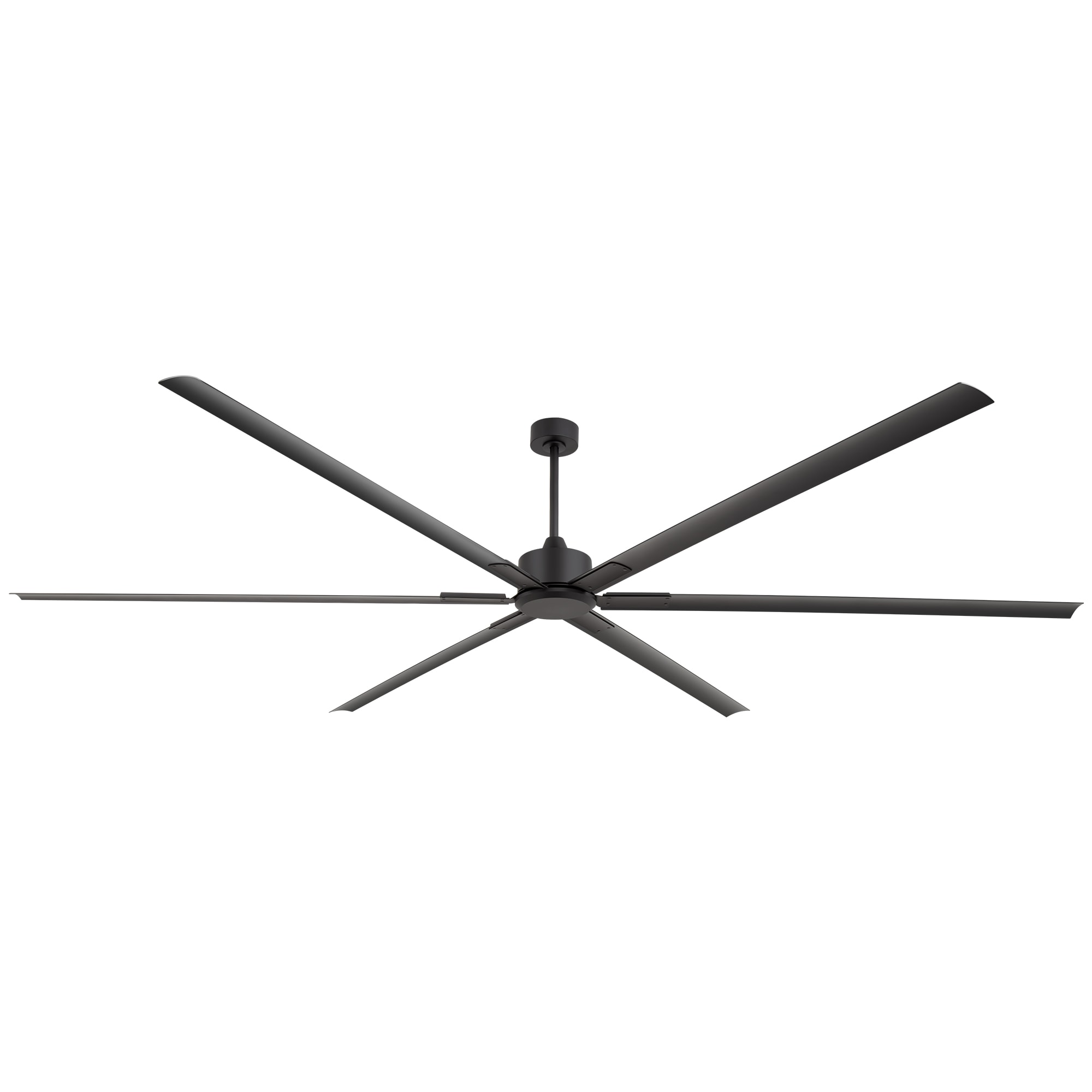 Airsurfer 120 Inch Black with Aluminum Blades Without Light HVLS Industrial Downrod Mount Reversible DC Motor Ceiling Fan No Light and Remote Control Included ( 6-Blades)
