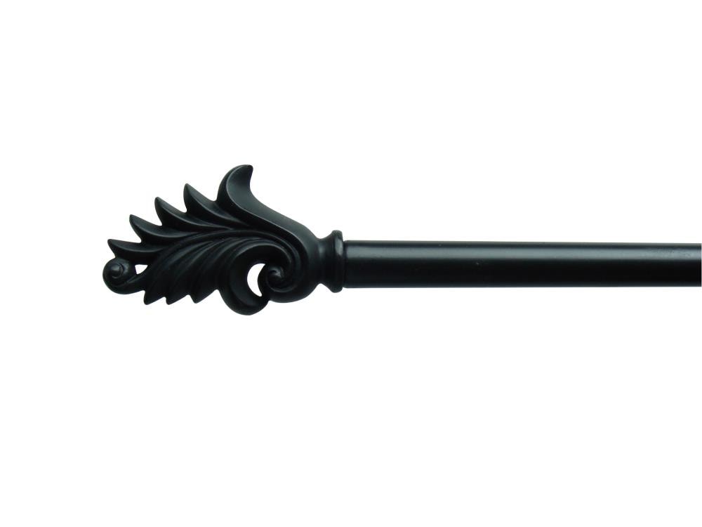 Style Selections LO-20012BK 28-in To 48-in Matte Black Steel Single Curtain Rod