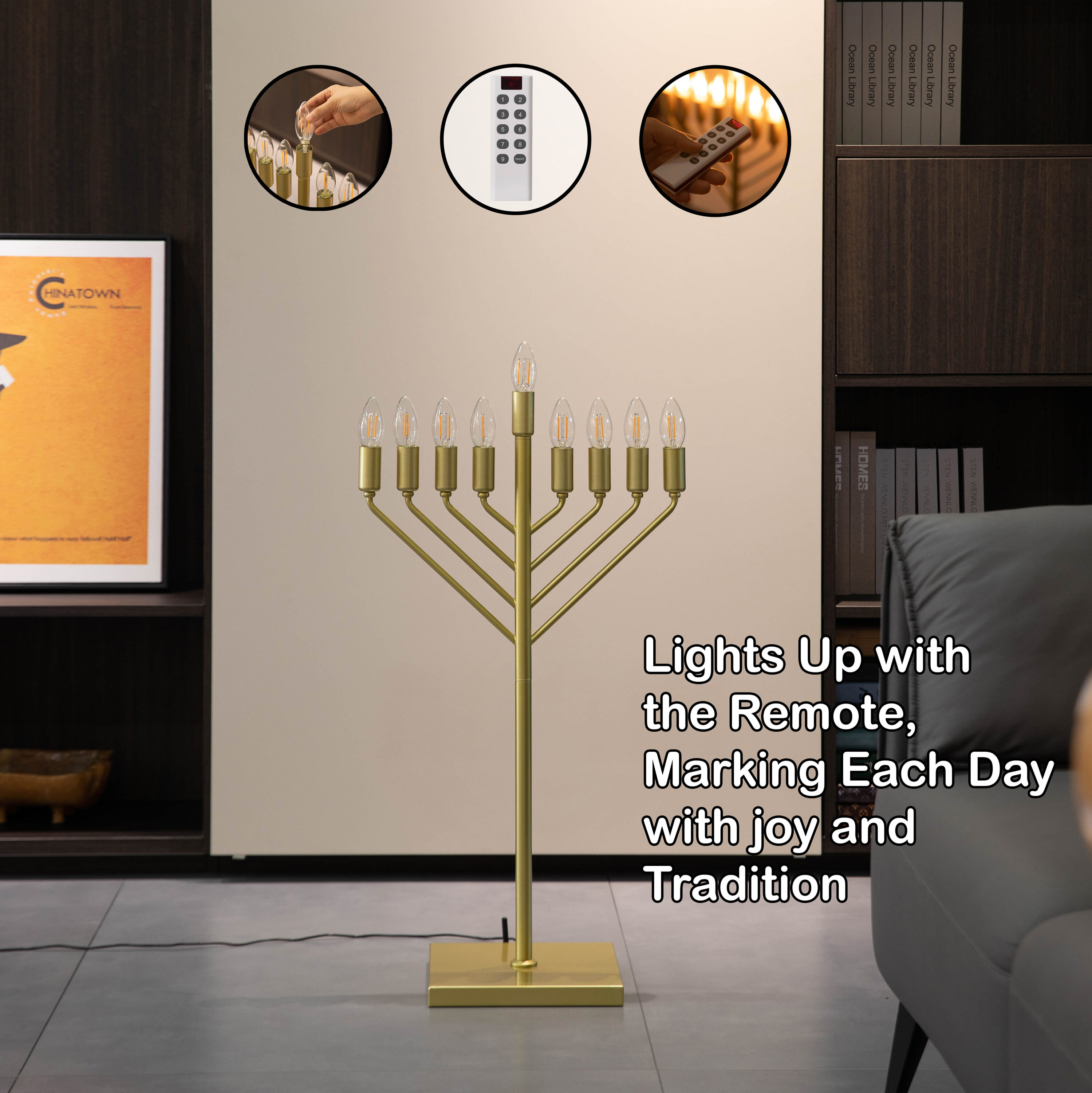 Vintiquewise QI004693GD Indoor-Hanakkah-Decor - View #5