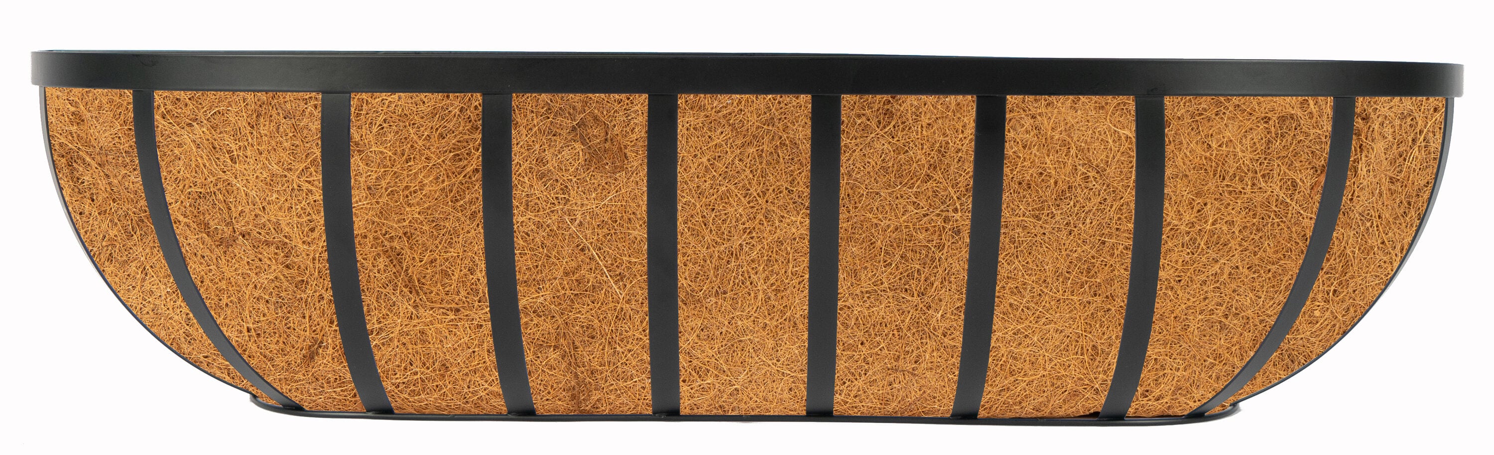 Style Selections Novelty 7.0-in W x 30.0-in L Black Metal Indoor/Outdoor Deck box planter