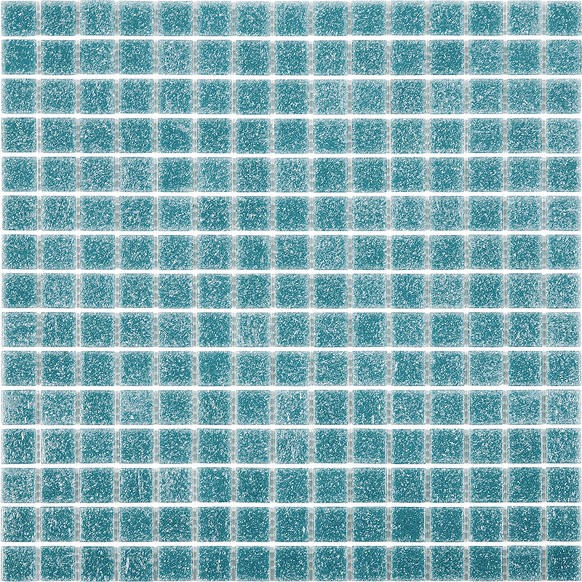 Dune 12" x 12" Glossy Blue-Green Glass Mosaic Tile