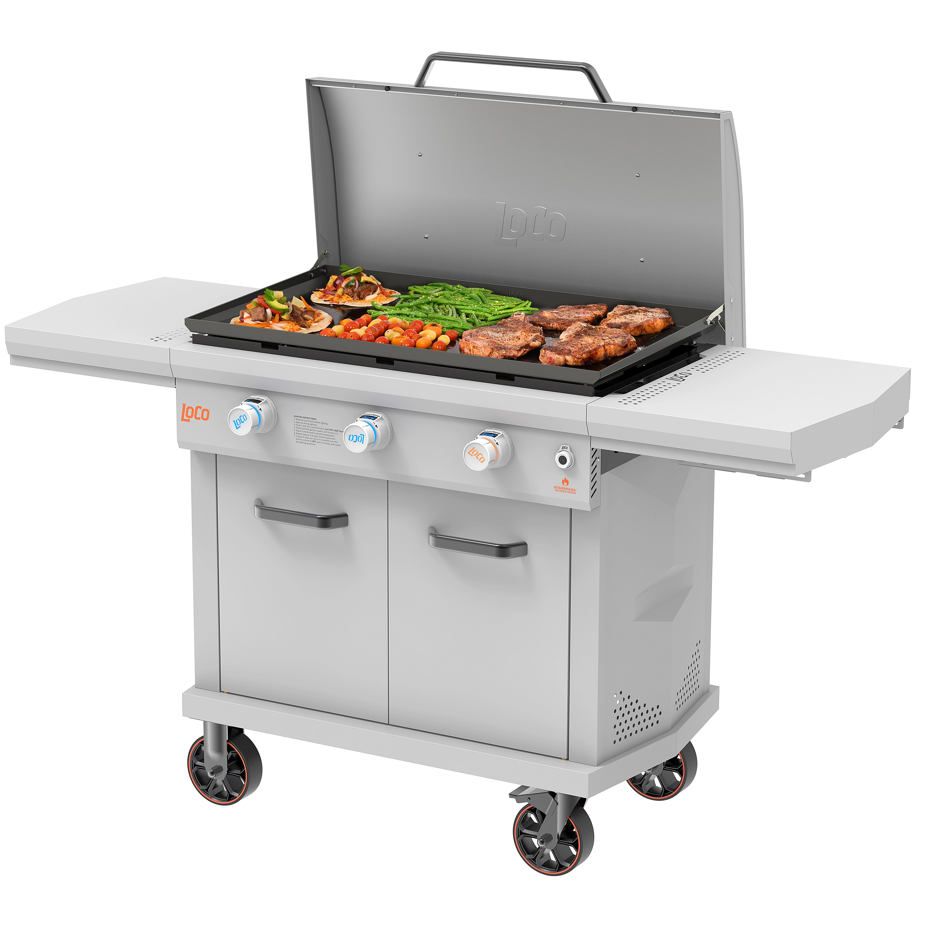 pack Ontvangst Vooruitgaan LoCo COOKERS Griddle Chalk 3-Burner Liquid Propane Gas Grill in the Gas  Grills department at Lowes.com