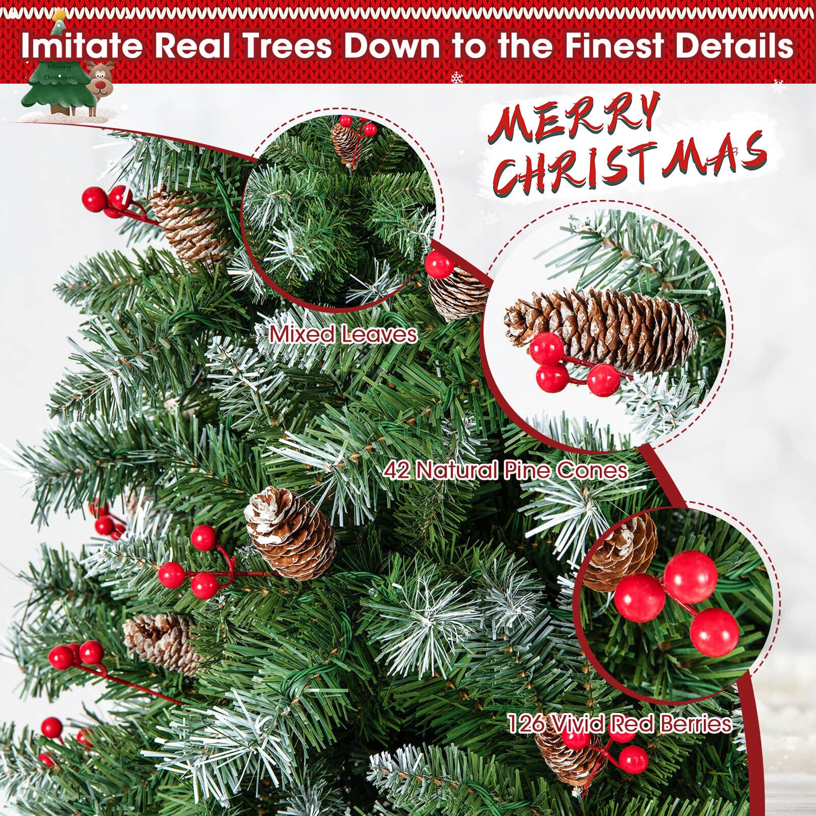 WELLFOR CM-HJY-23531US Artificial-Christmas-Trees - View #8