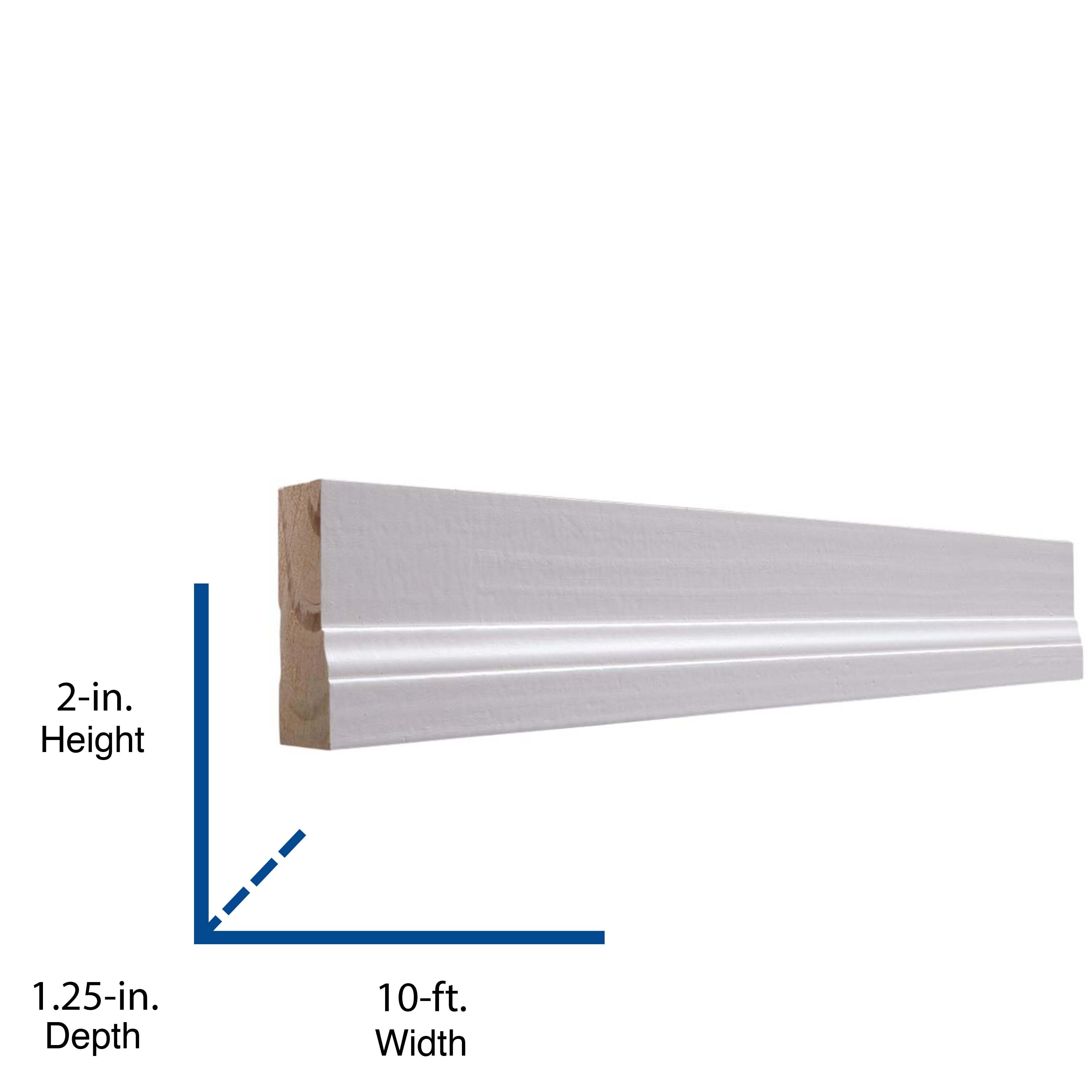 RELIABILT 1-1/4-in x 2-in x 10-ft Primed Pine Brick Moulding in