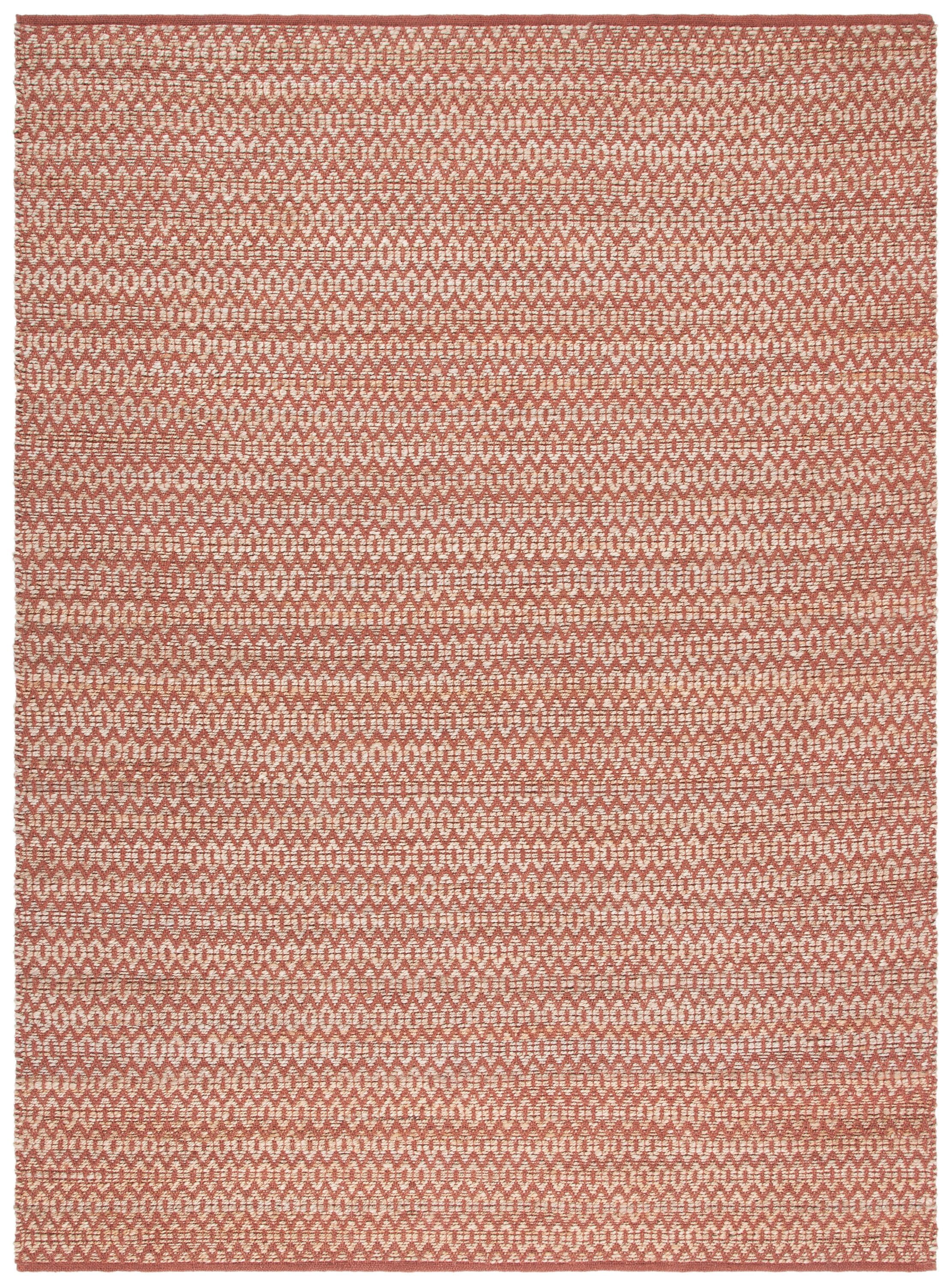 Safavieh NFB701P-8 Natural Fiber Grete 8 x 10 (ft) Loomed Jute Natural/Rust Rectangular Indoor Geometric Farmhouse/Cottage Area rug