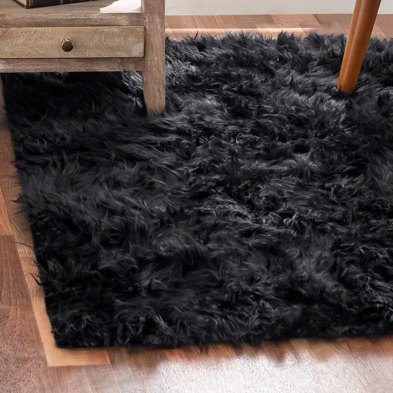 Walk on Me Gray 6 ft. x 9 ft. Faux Fur Luxuriously Soft and Eco Friendly Area Rug