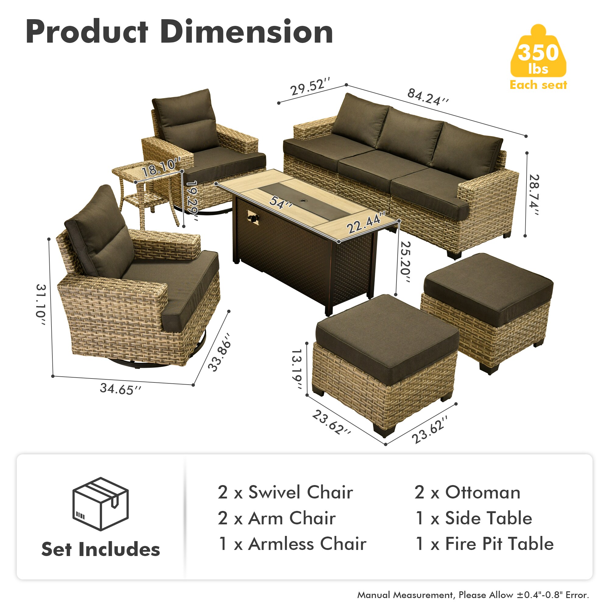 Ovios RFP5TS108Y Patio-Conversation-Sets - View #10