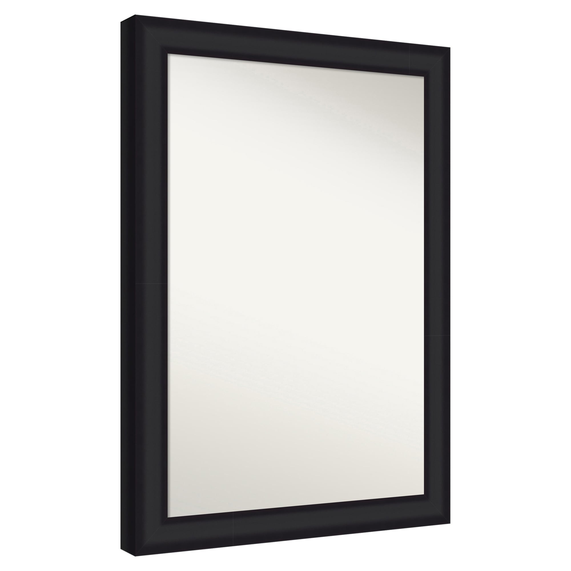 Amanti Art  Non-Beveled Mirror Oliver Black Framed Wood Bathroom Wall Mirror 41 x 29 in.