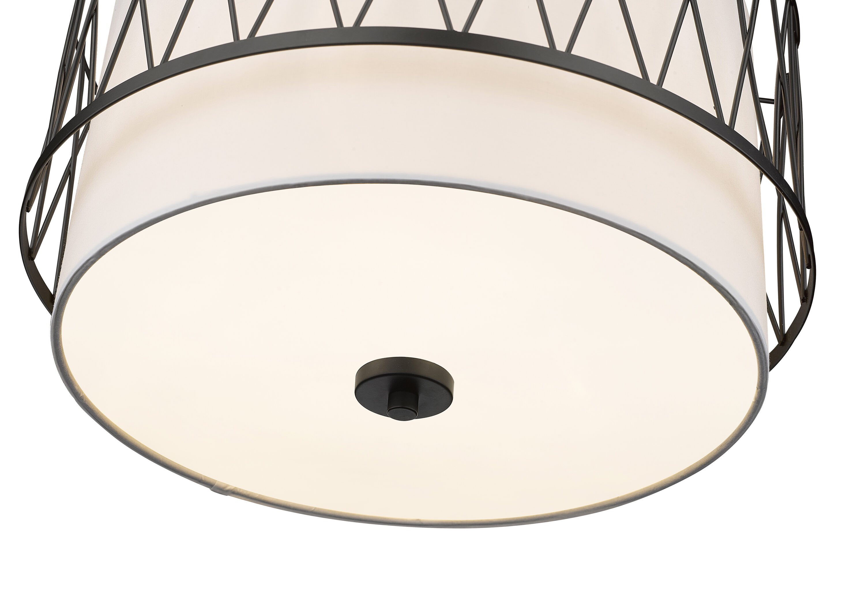 Dalton 17" Matte Black and Nickel Drum Pendant Light