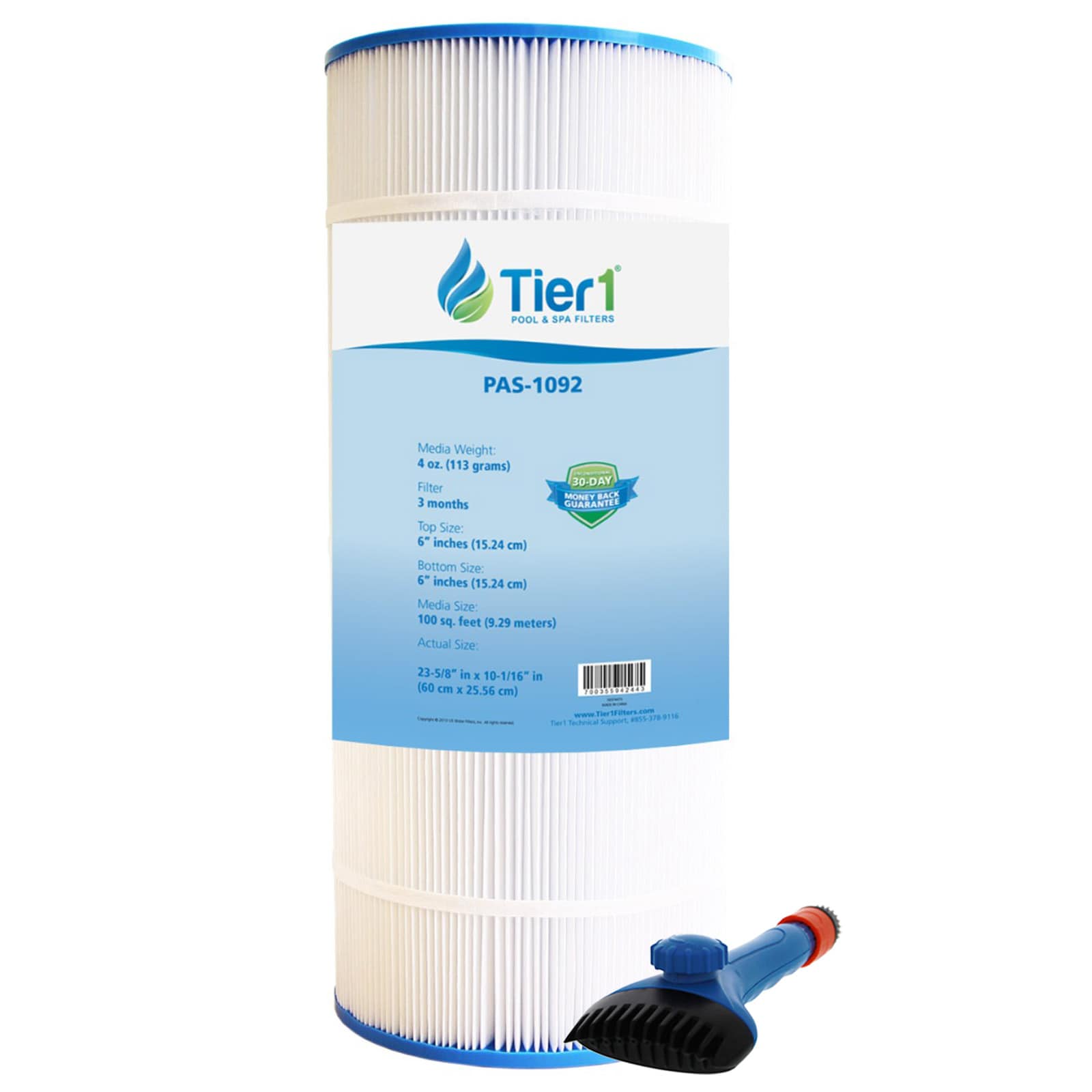 Tier1 PAS 1092 WAND BRUSH R173215 100-sq ft Pool Filter Replacement Cartridge