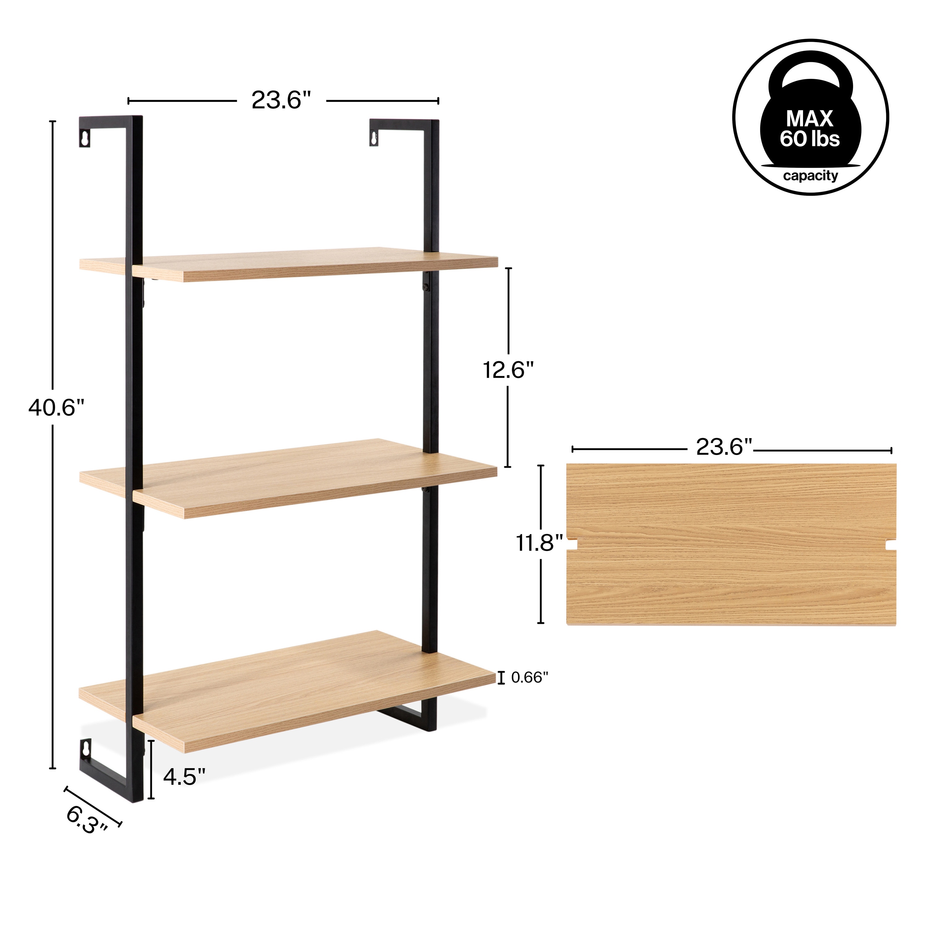 happimess MSH1000B Wall-Mounted-Shelving - View #4