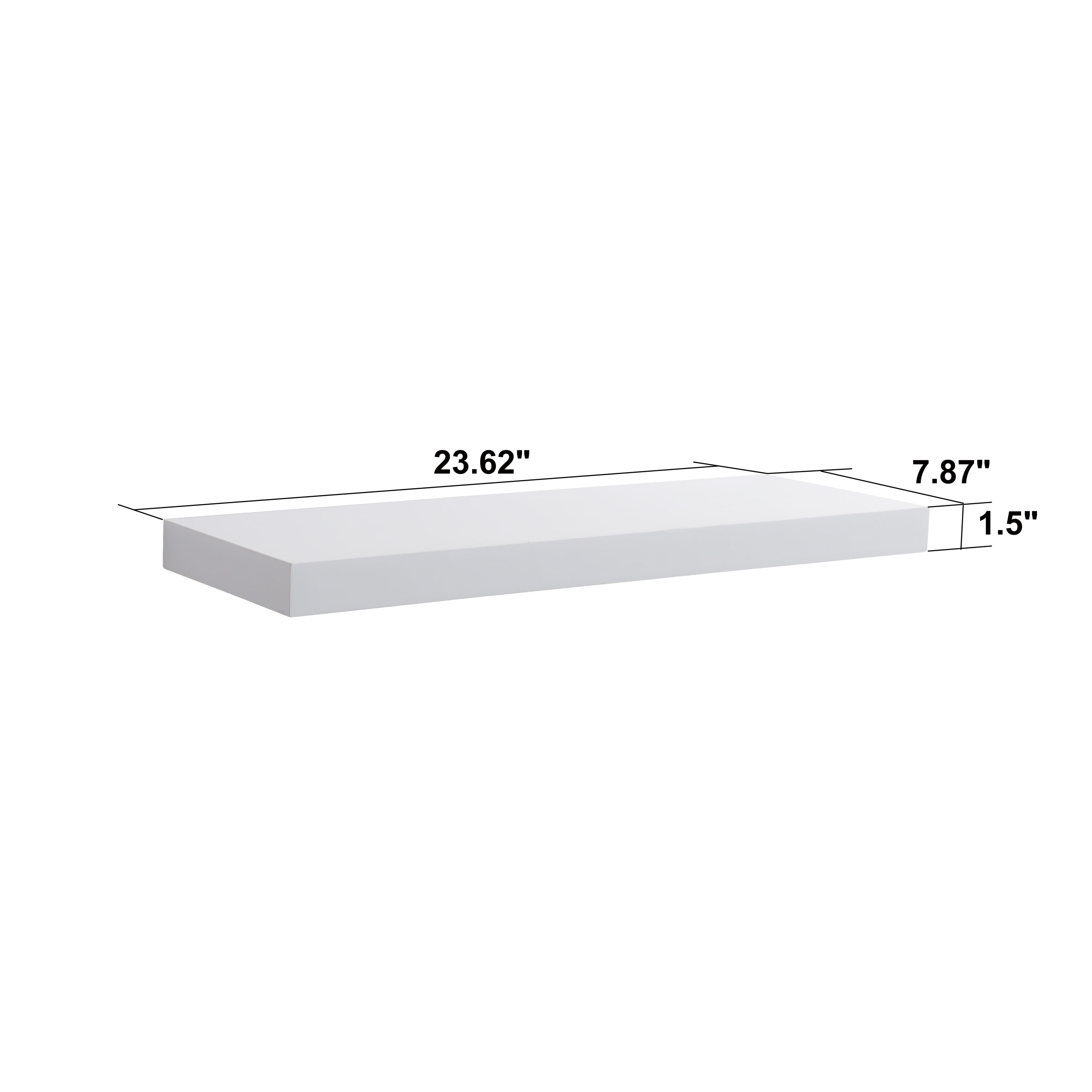 Origin 21 23.6-in L x 7.87-in D x 1.5-in H White Rectangular Floating ...