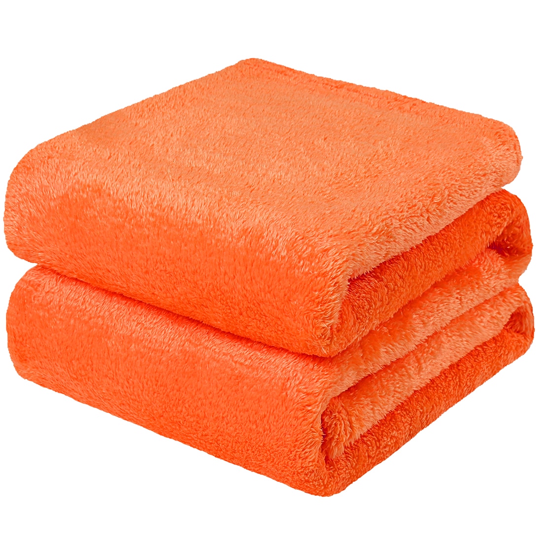 Unique Bargains Fleece Blanket King Size Soft Warm Teddy Blanket Double Layer Lightweight Plush Microfiber Fleece Throw Blanket for Sofa Couch Bed (90x108inch Orange)