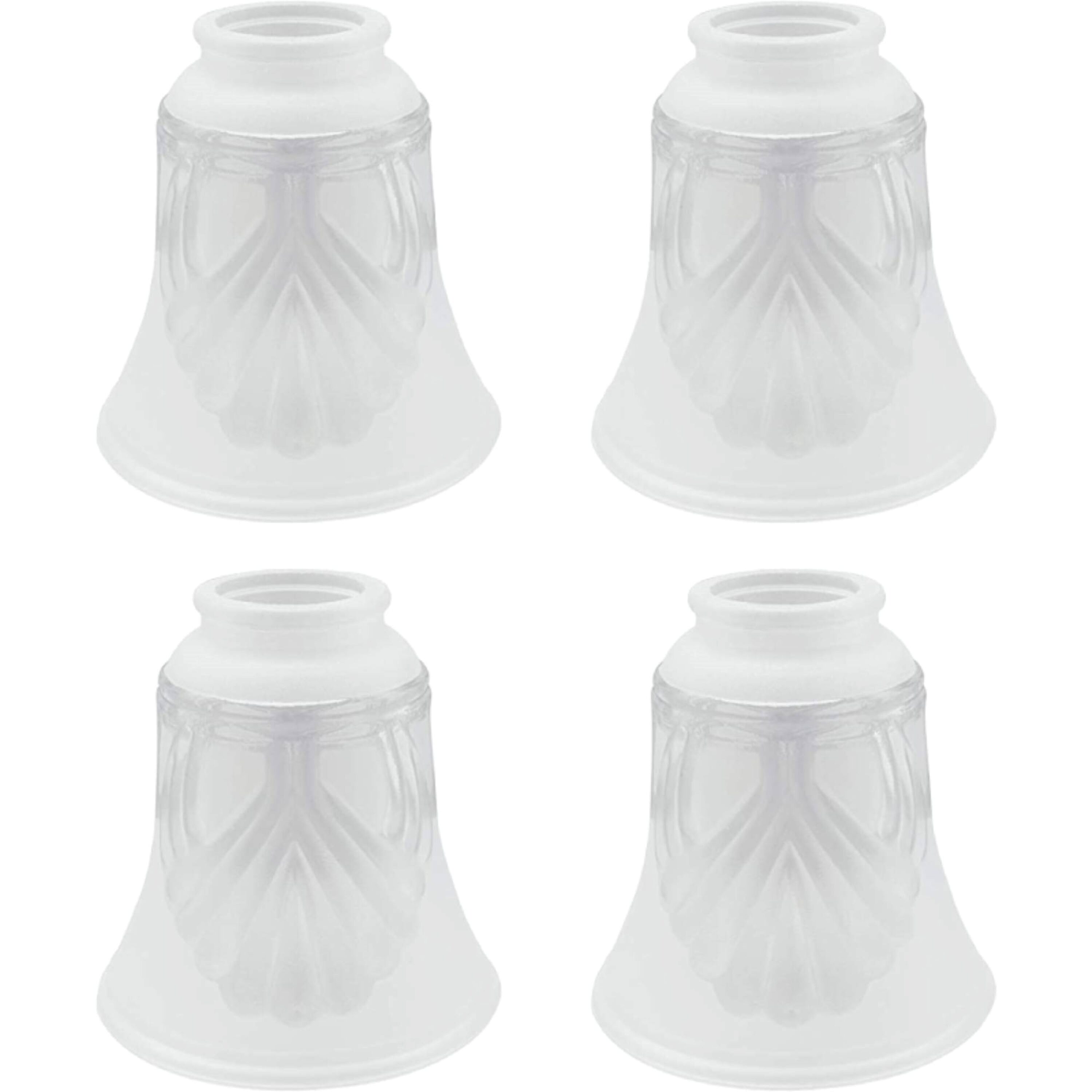 Mini Frosted Textured Glass Bell Replacement Shades, Set of 4