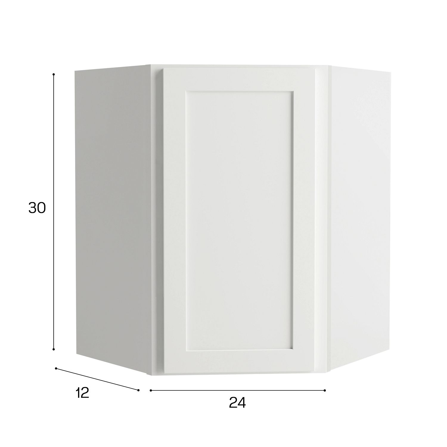 Project Source Conway 24-in W x 30-in H x 24-in D White Diagonal Corner ...