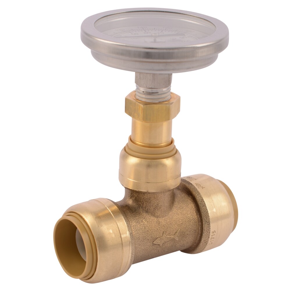 SharkBite 24439 3/4-in Push-to-Connect Temperature-Gauge Tee