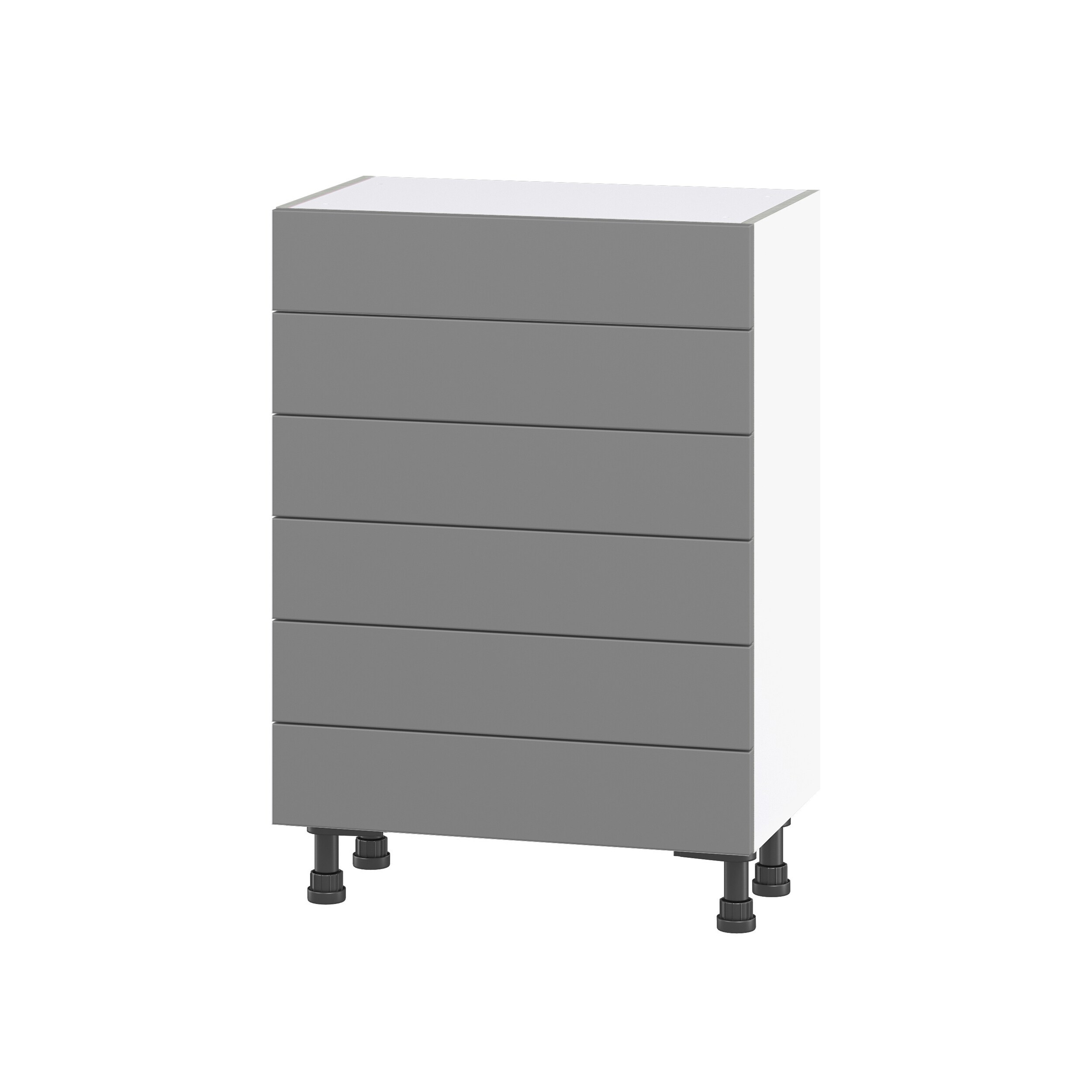 Hugo&Borg DSB6D2414-BM Beaumont 24-in W x 34.5-in H x 14-in D Slate Gray 6 -Drawers Drawer Base Fully assembled Cabinet Shaker)