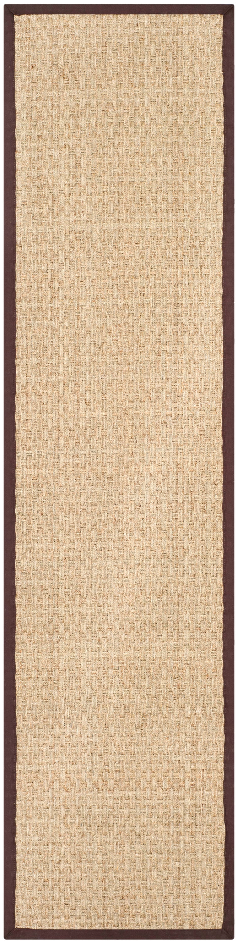 Safavieh NF114B-210 Natural Fiber Hampton 2 x 10 (ft) Loomed Seagrass Natural/Brown Rectangular Indoor Solid Coastal Runner rug