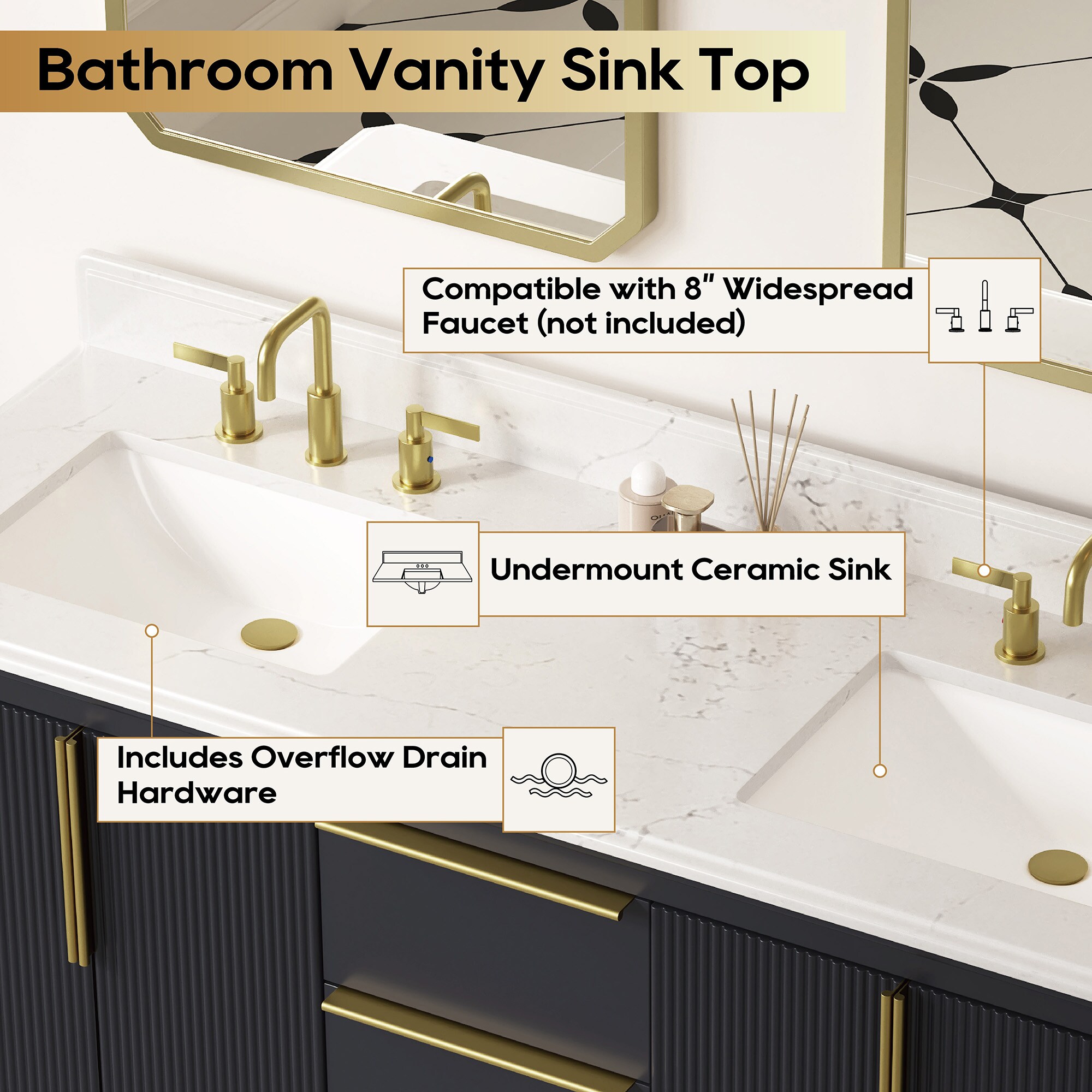 DELUXE LIVING V24022-60NB Bath-Vanity-Combo - View #3