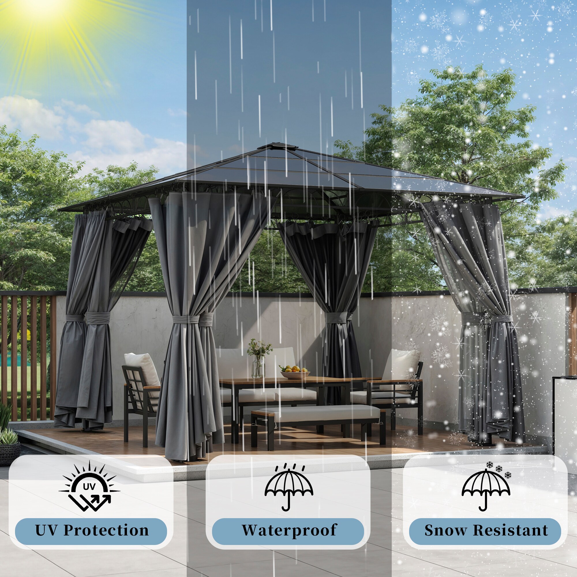 SINOFURN SYA010483BN Wood-Resin-Gazebos - View #16