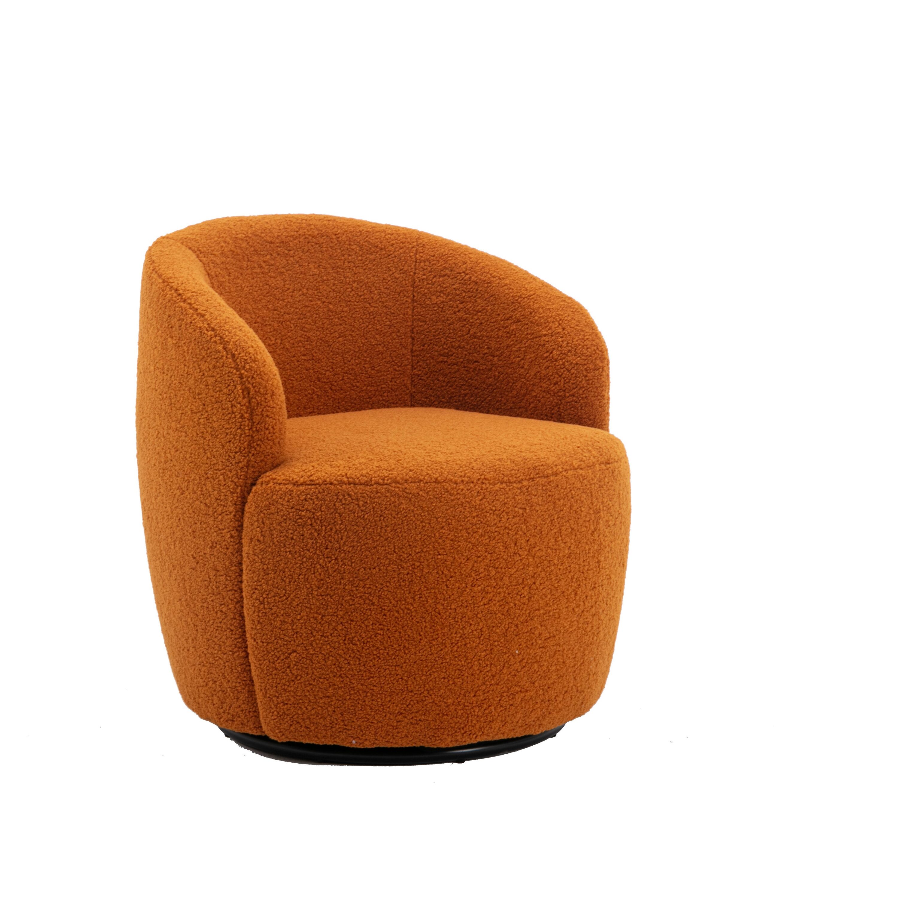 Modern Swivel Accent Chair with High-Density Foam Cushion - Caramel