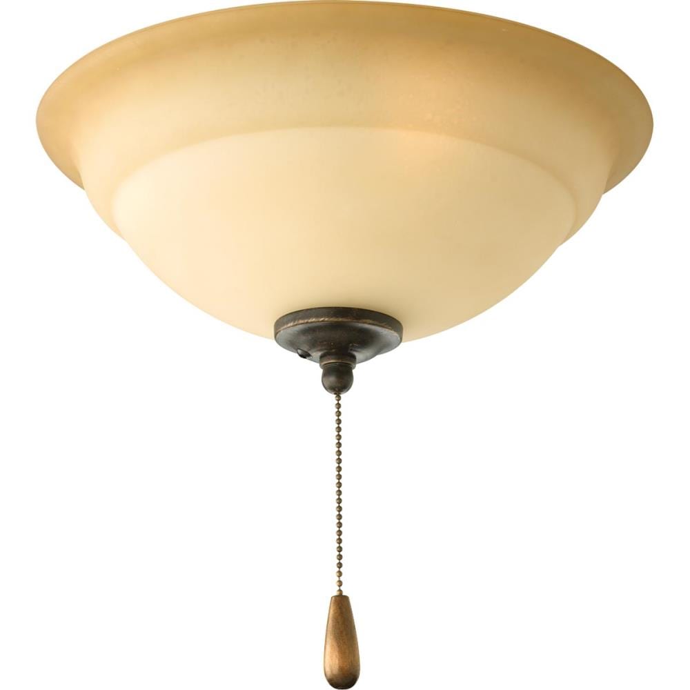 Progress Lighting P2645-77WB Torino 2-Light Bronze LED Ceiling Fan Light Kit ENERGY STAR