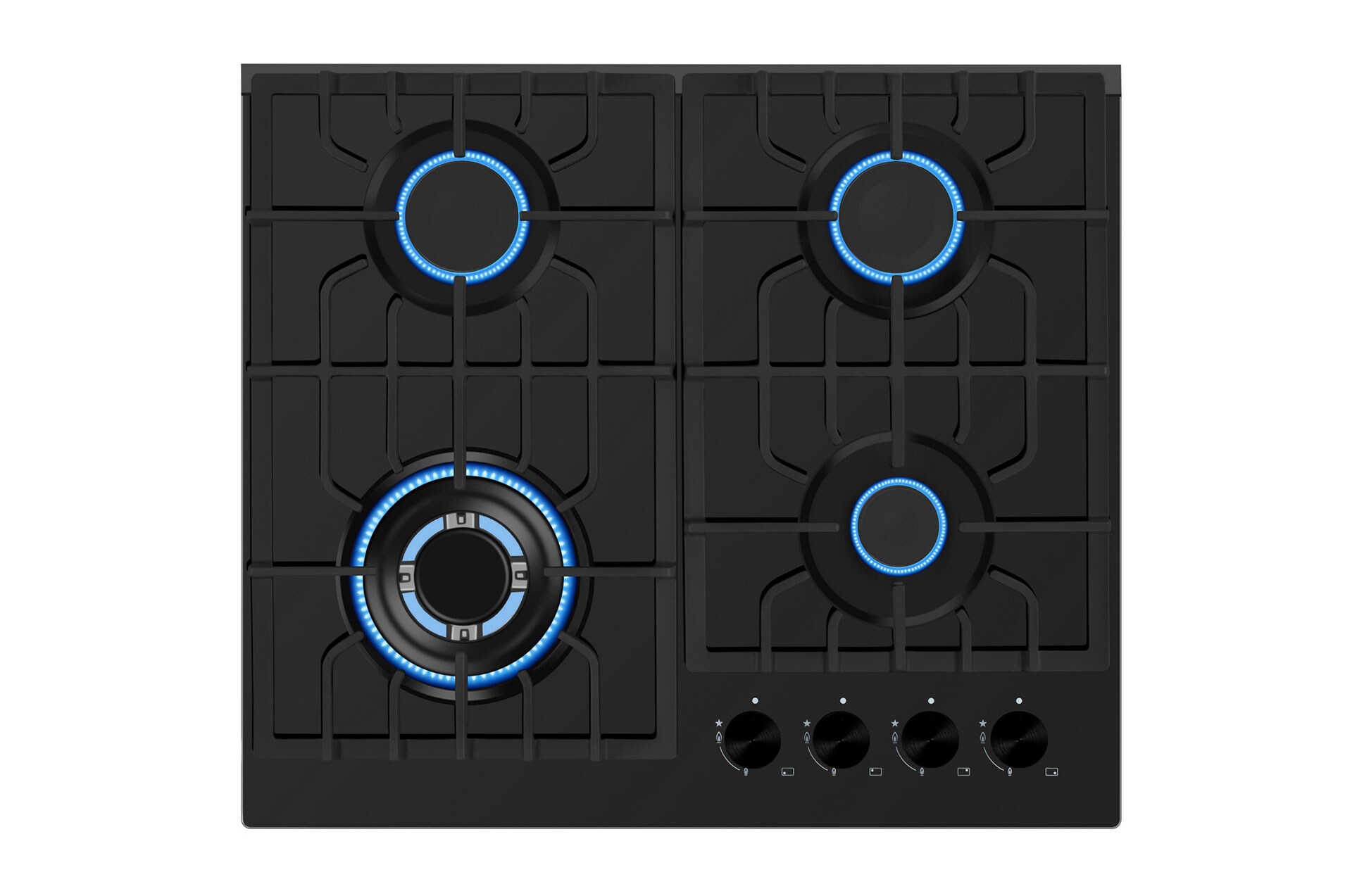 Blk Cook Top 30" Tempered Glass Built-in 5 Burner Stove LPG/NG Gas Hob Cooktops 