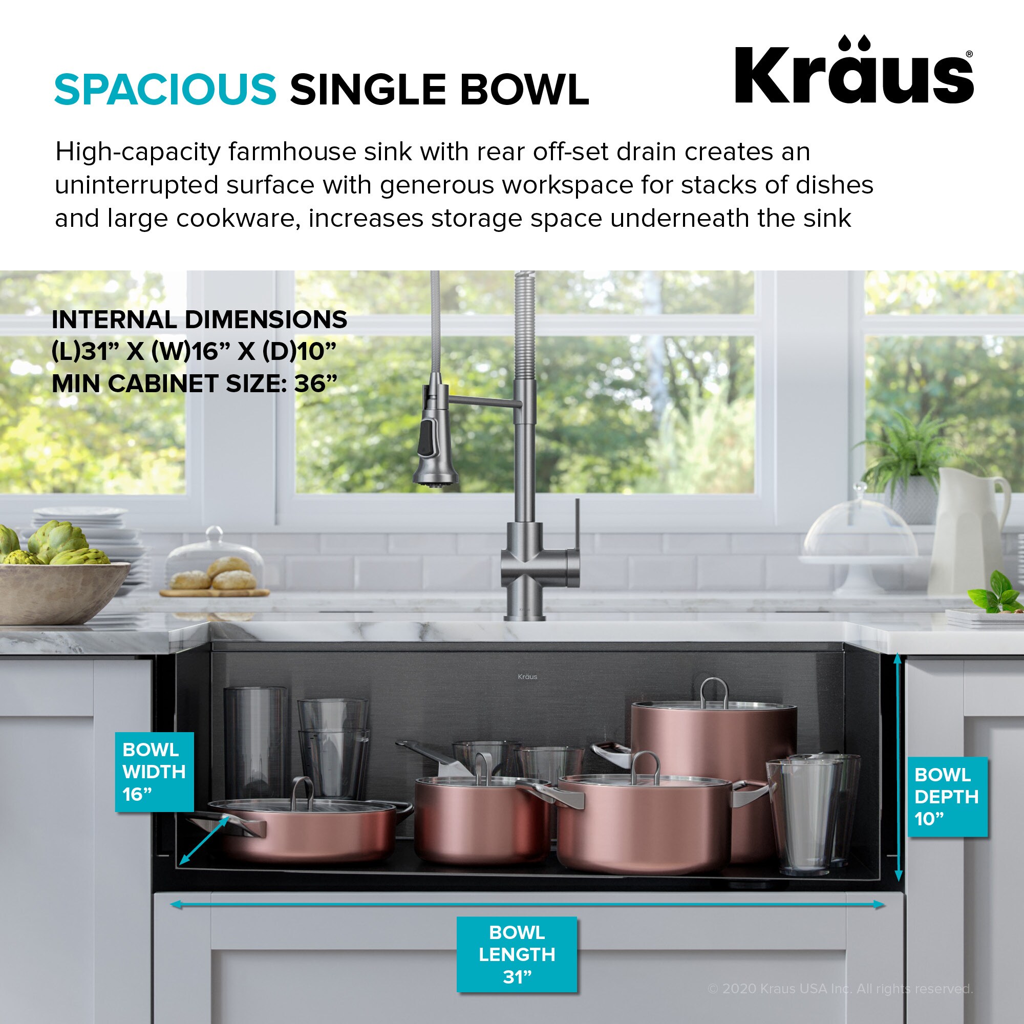 Kraus KWF210-33/PGM Kitchen-Sinks - View #9