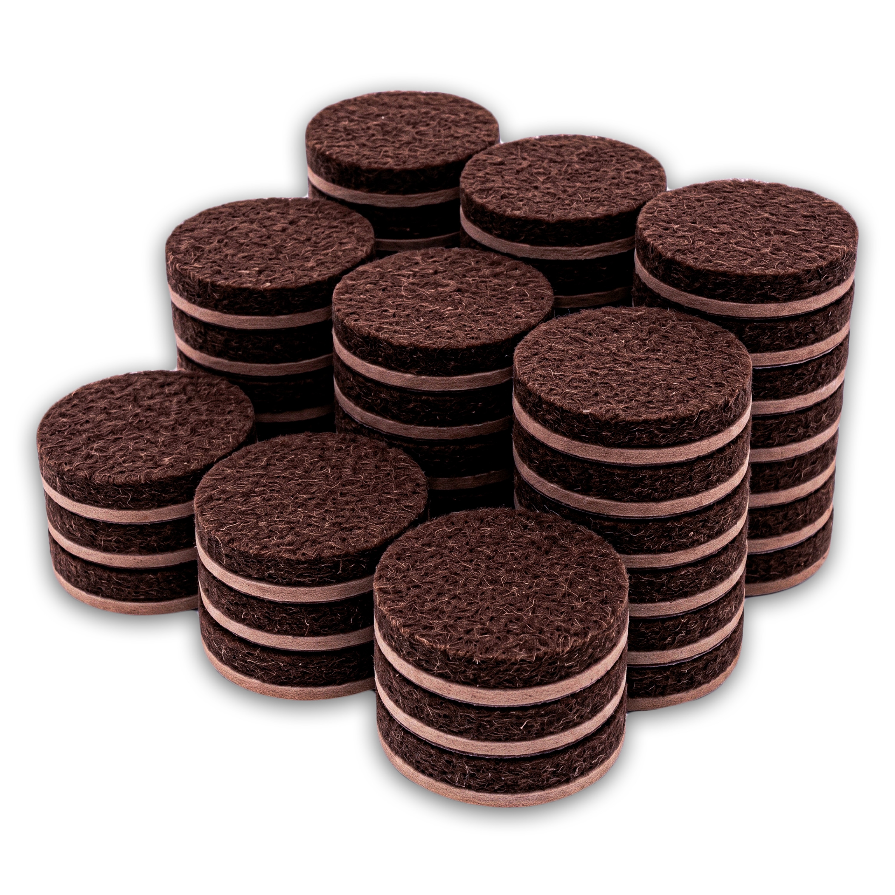 Super Sliders 48 -Pack 1-in Brown Round Felt furniture pads