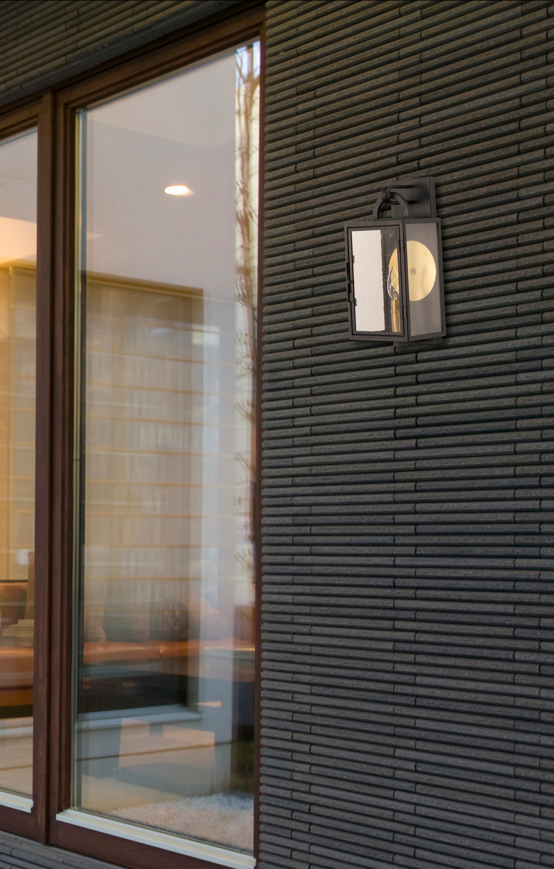 Black Matte Classic Outdoor Wall Lantern with Clear Glass