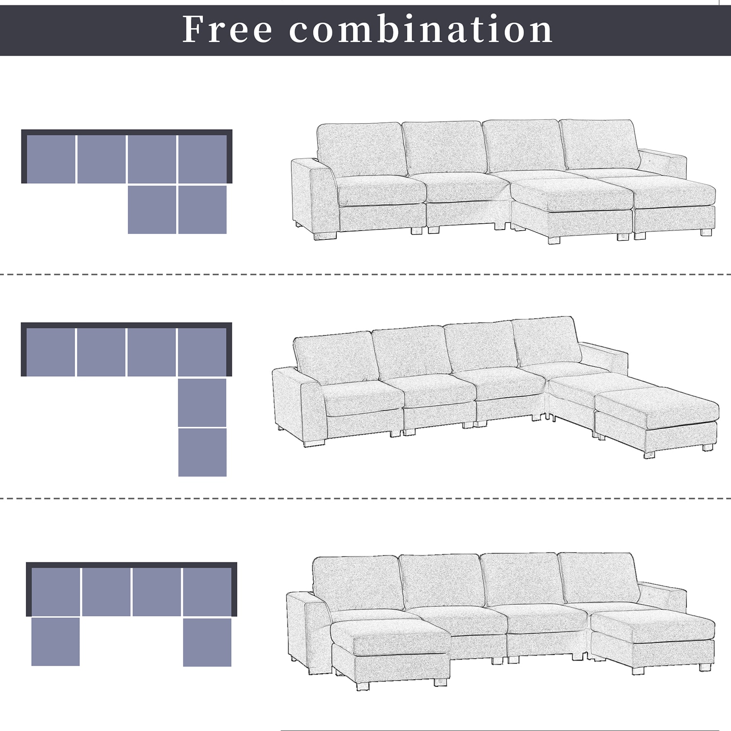 SINOFURN SYA010295GY Sofas-Loveseats - View #16