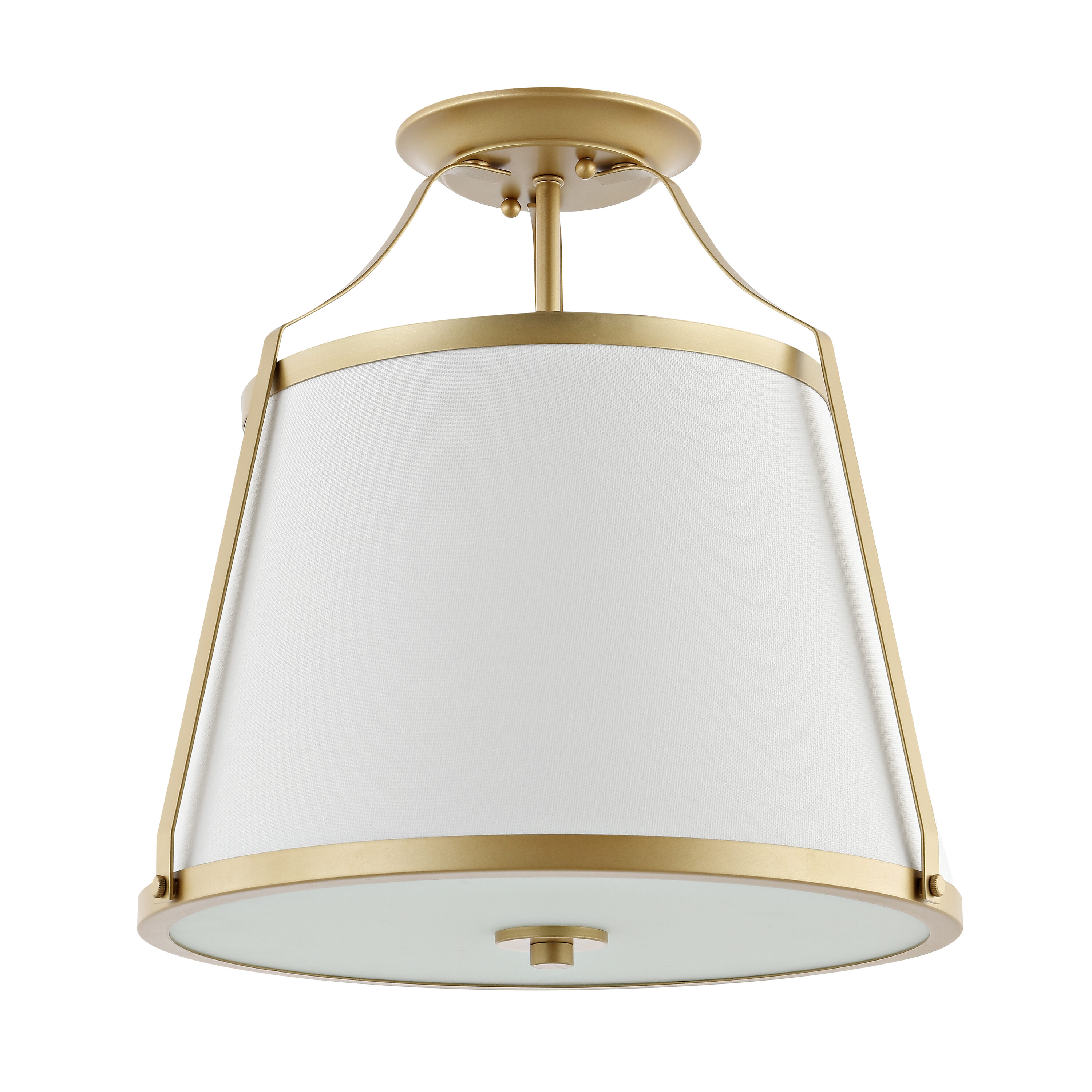 Lanis 16'' Gold and White LED Flush Mount Light