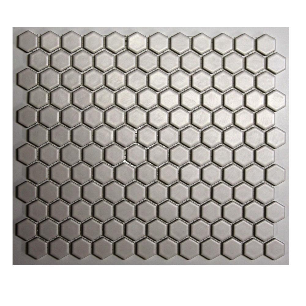 American Olean 0D251HEXMSC1P Satinglo Hex 10-Pack Ice White 10-in x 12-in Glazed Ceramic Honeycomb Mosaic Tile