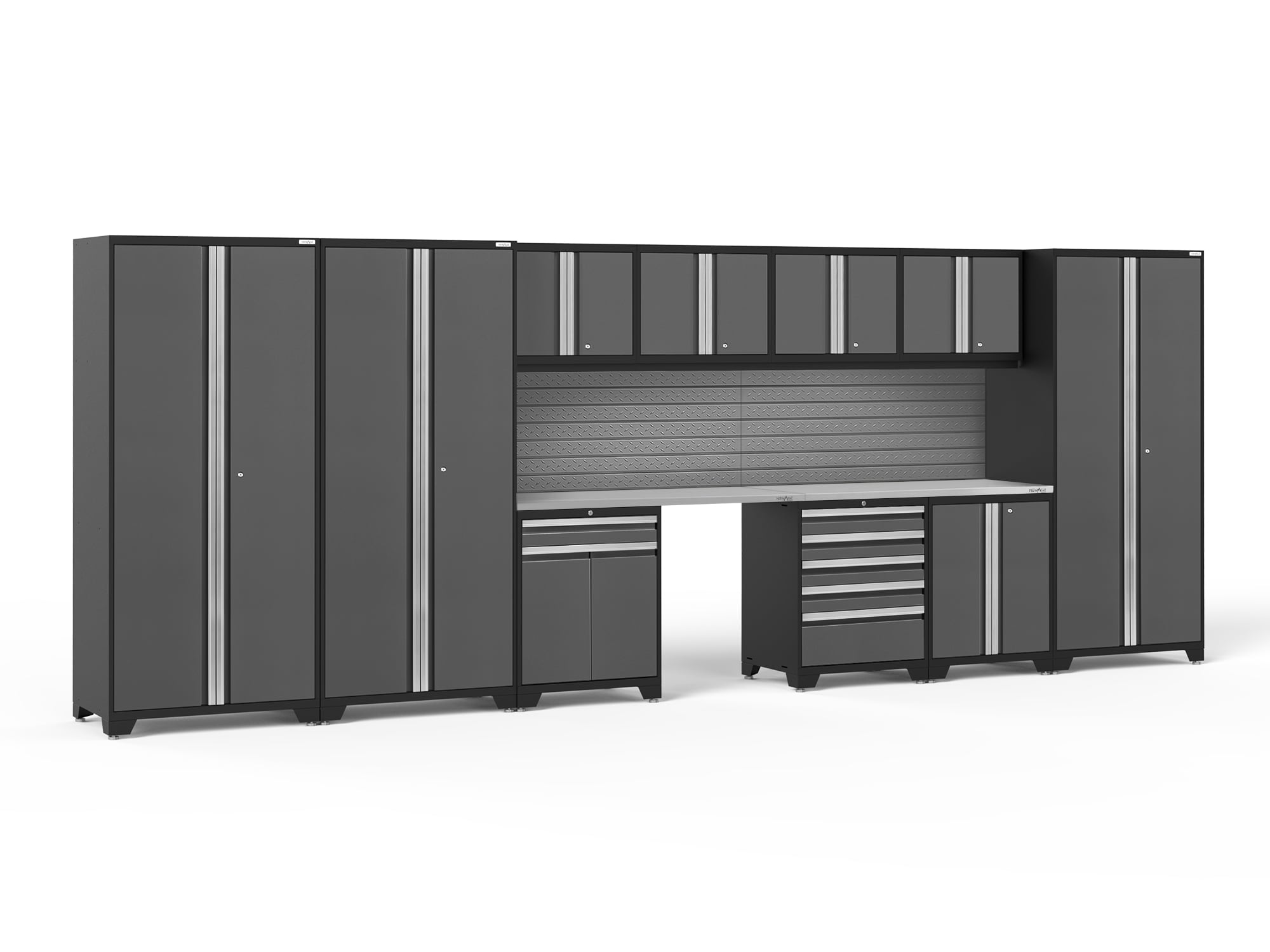 NewAge Products 10-Cabinets Steel Garage Storage System in Charcoal ...